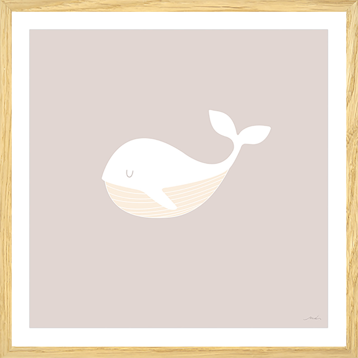 Affiche sous cadre bois enfant baleine oh 80x80cm Affiche sous cadre bois enfant baleine oh 80x80cm