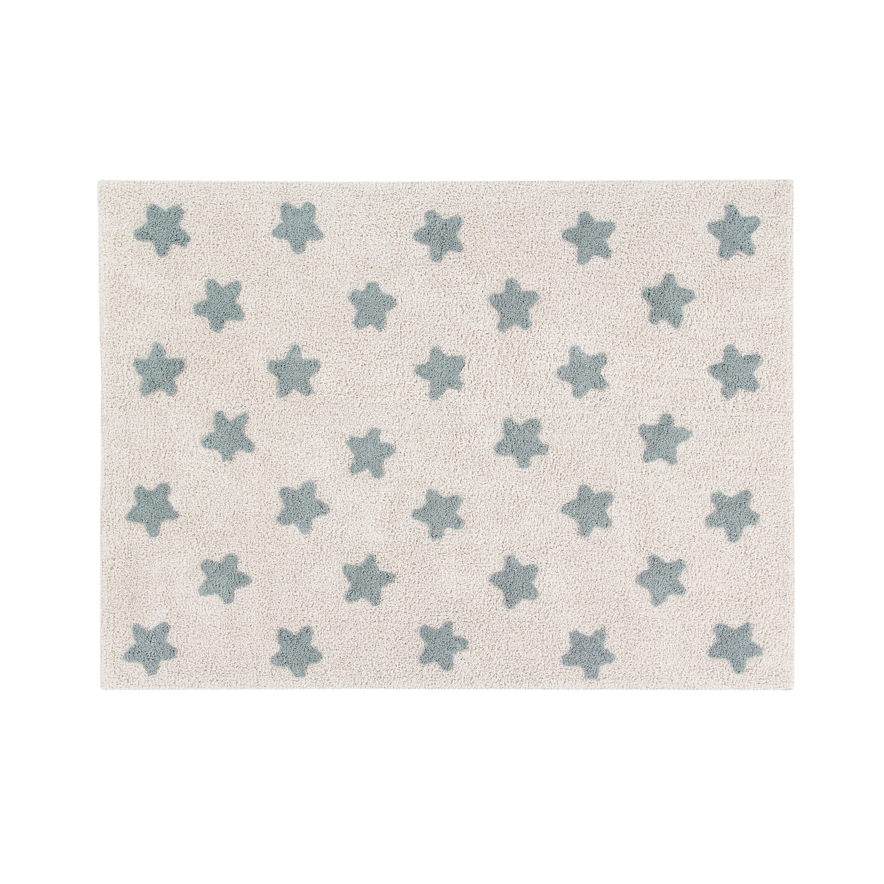 Tapis coton lavable étoiles bleu 120x160cm