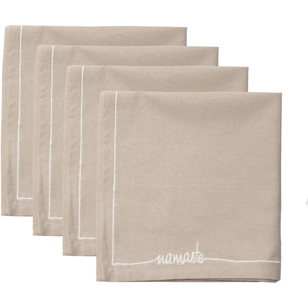 serviettes de table (x4) coton  45x45 sable