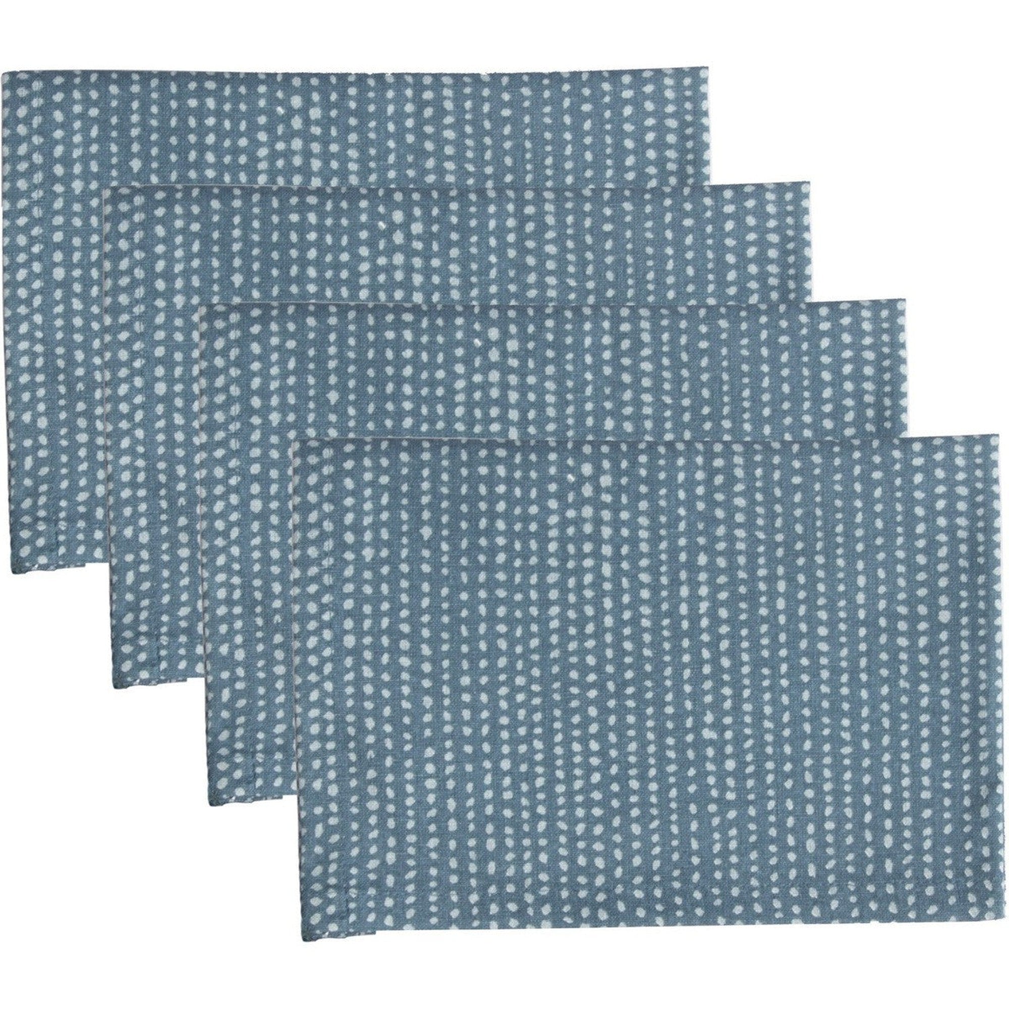 Serviettes (set de 4) en coton 45x45 Bleu paon Serviettes (set de 4) en coton 45x45 Bleu paon