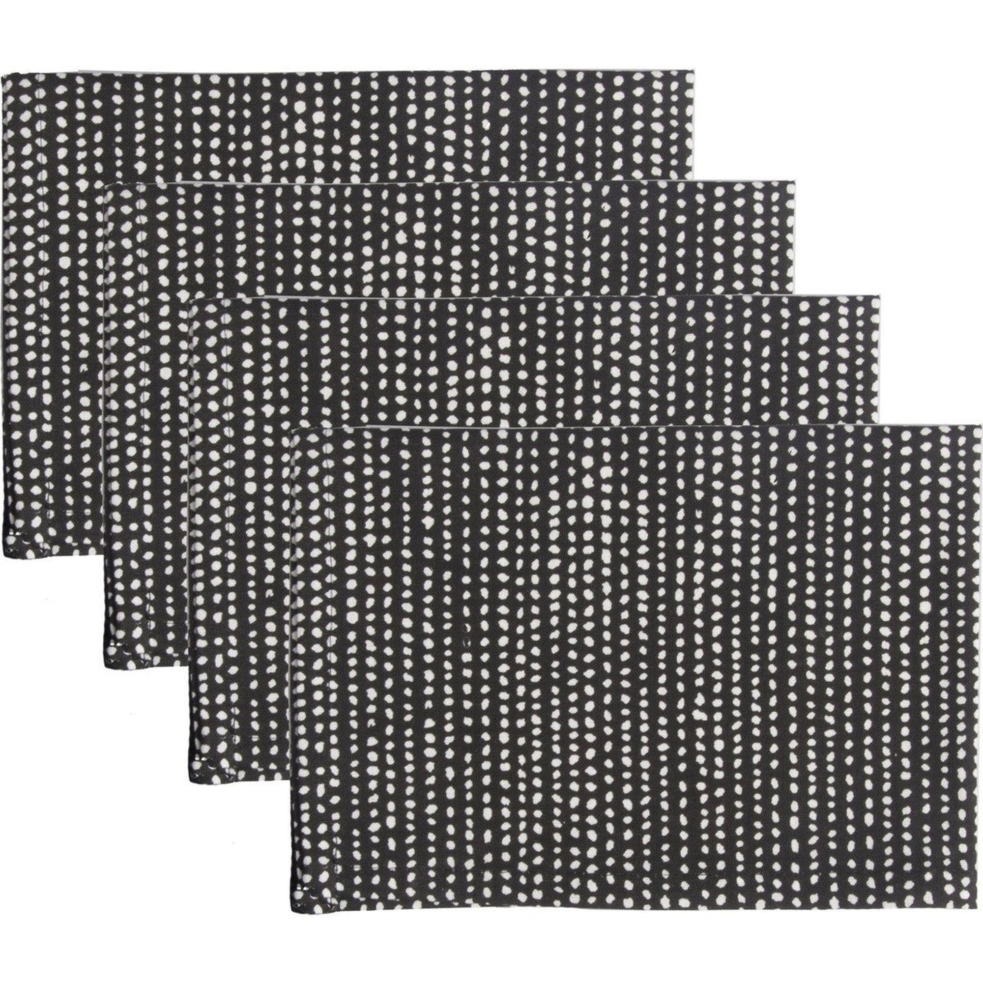 Serviettes (set de 4) en coton 45x45 Noir Serviettes (set de 4) en coton 45x45 Noir