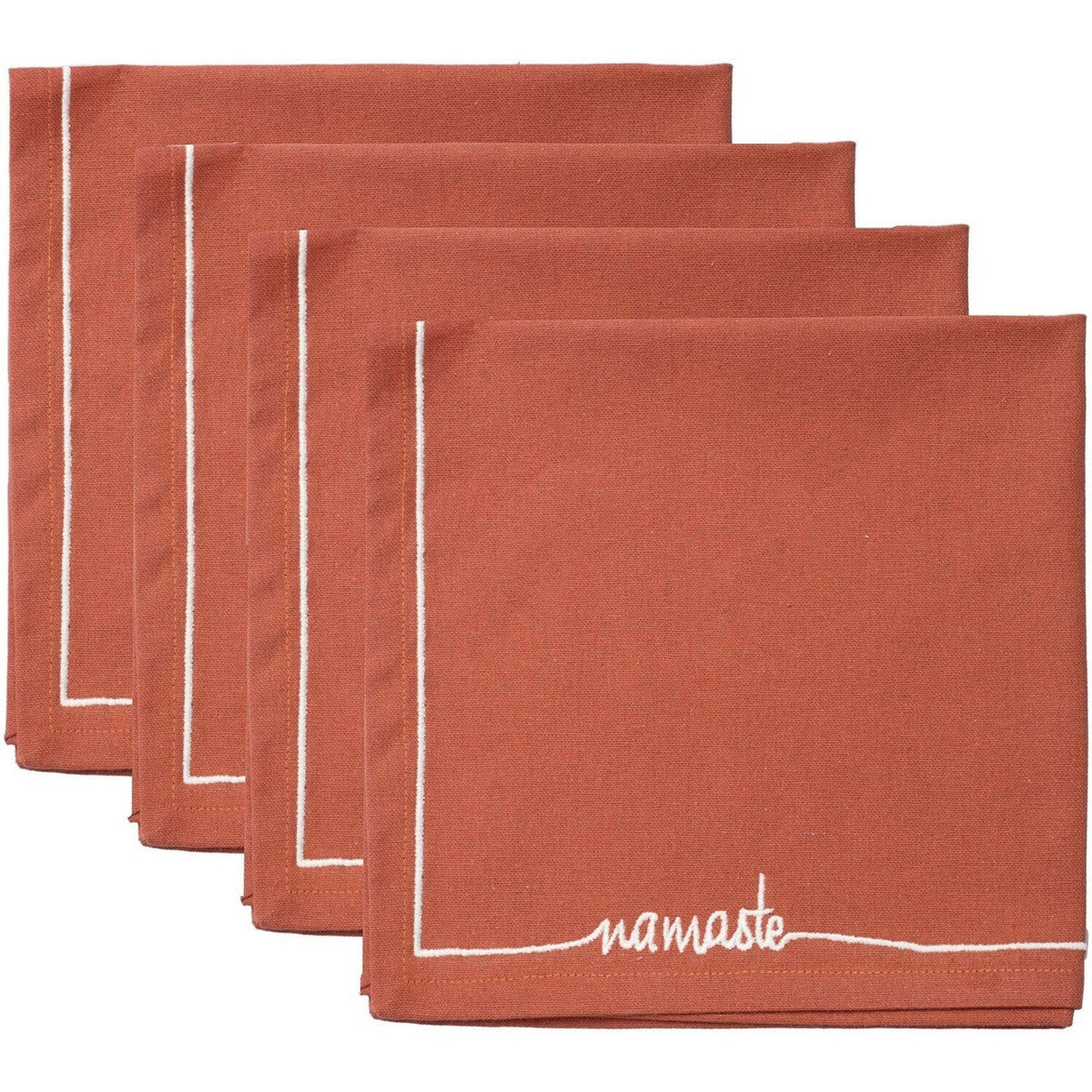 Serviettes (set de 4) en coton 45x45 Terracotta Serviettes (set de 4) en coton 45x45 Terracotta