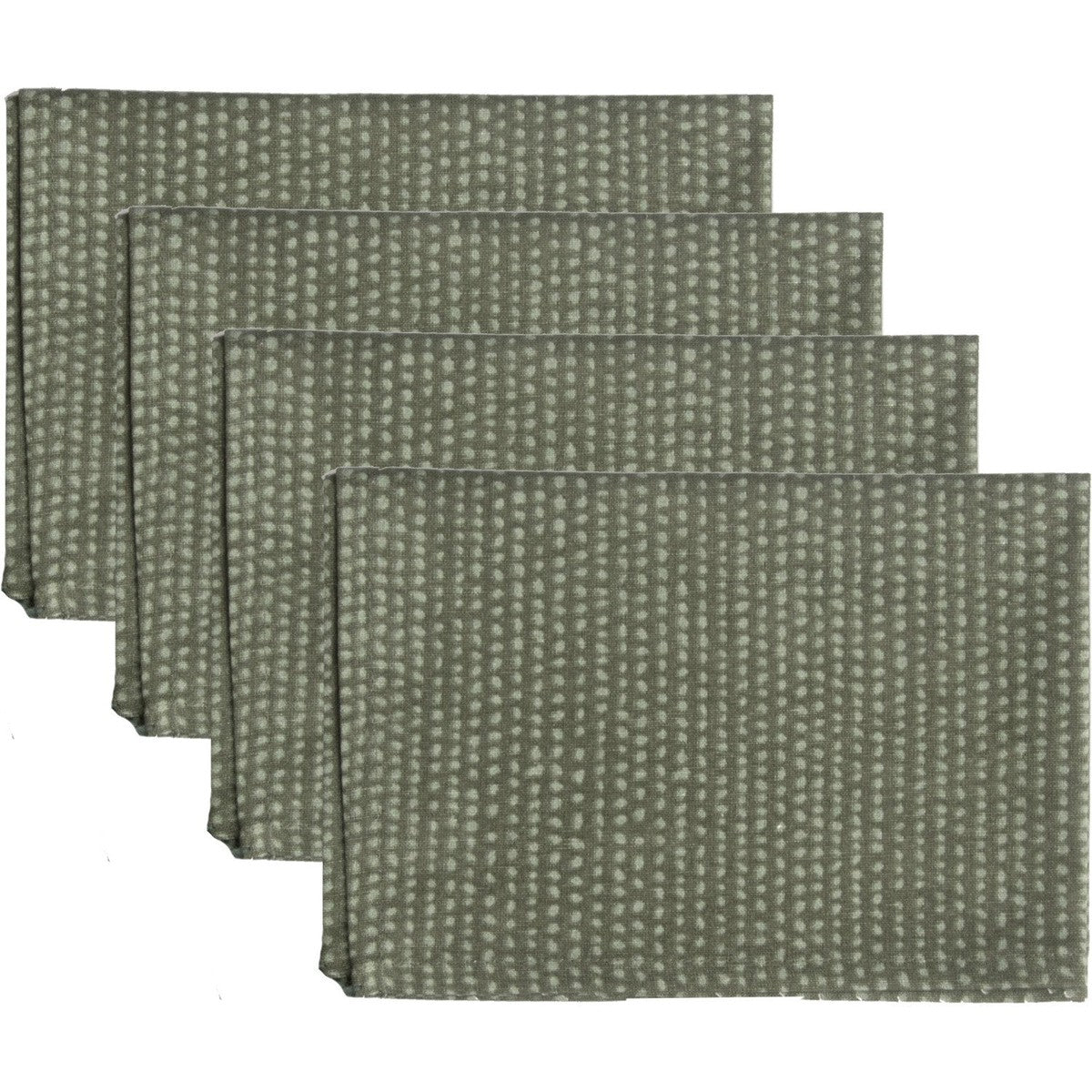 serviettes de table (x4) coton  45x45 vert lichen