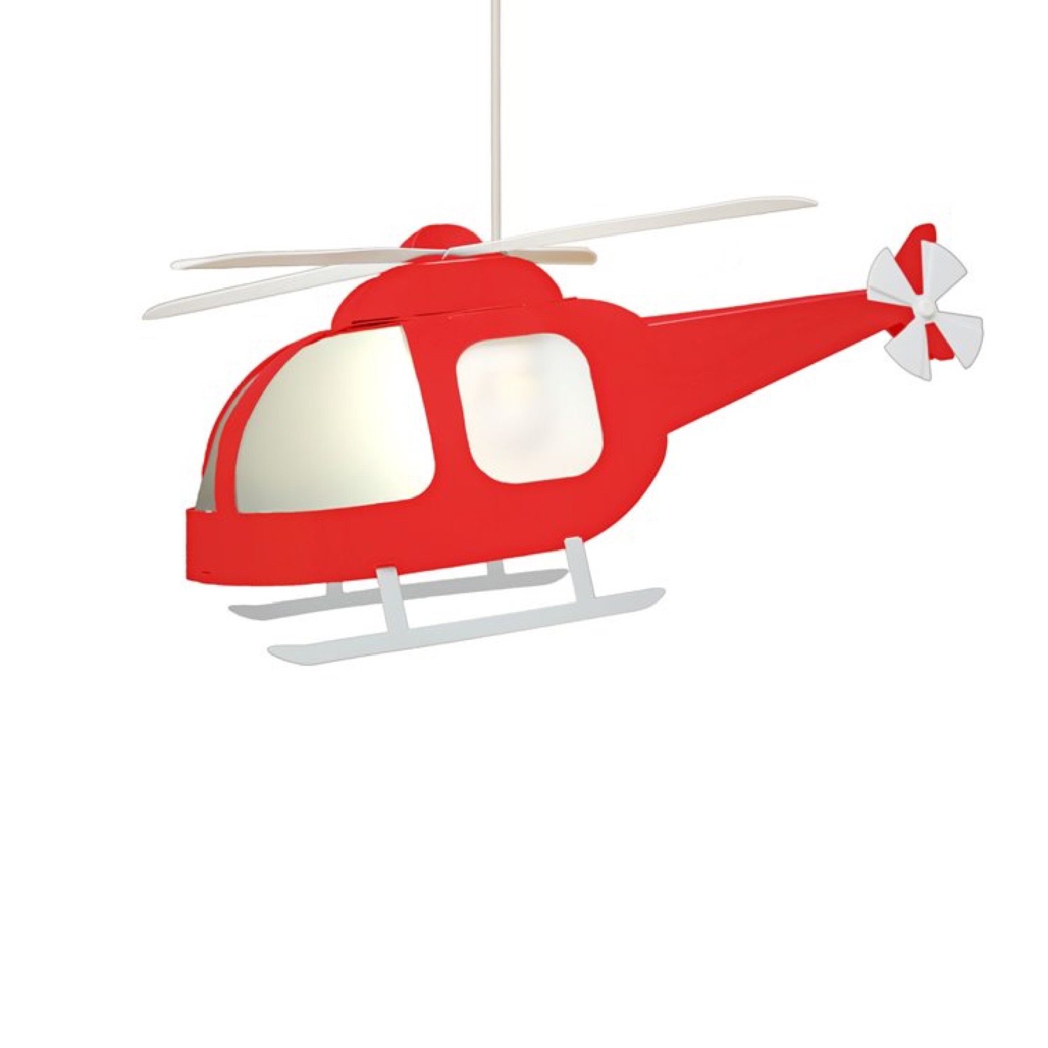 suspension enfants hélicoptère rouge 53cm