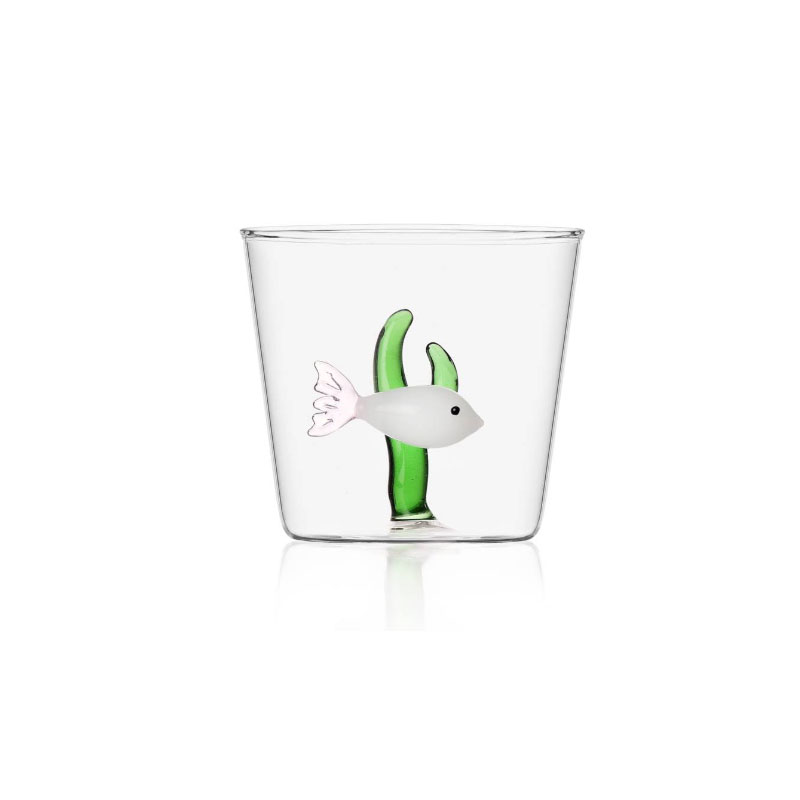 Verre tumbler poisson blanc