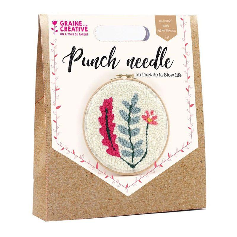 Coffret punch needle végétal D20cm Coffret punch needle végétal D20cm
