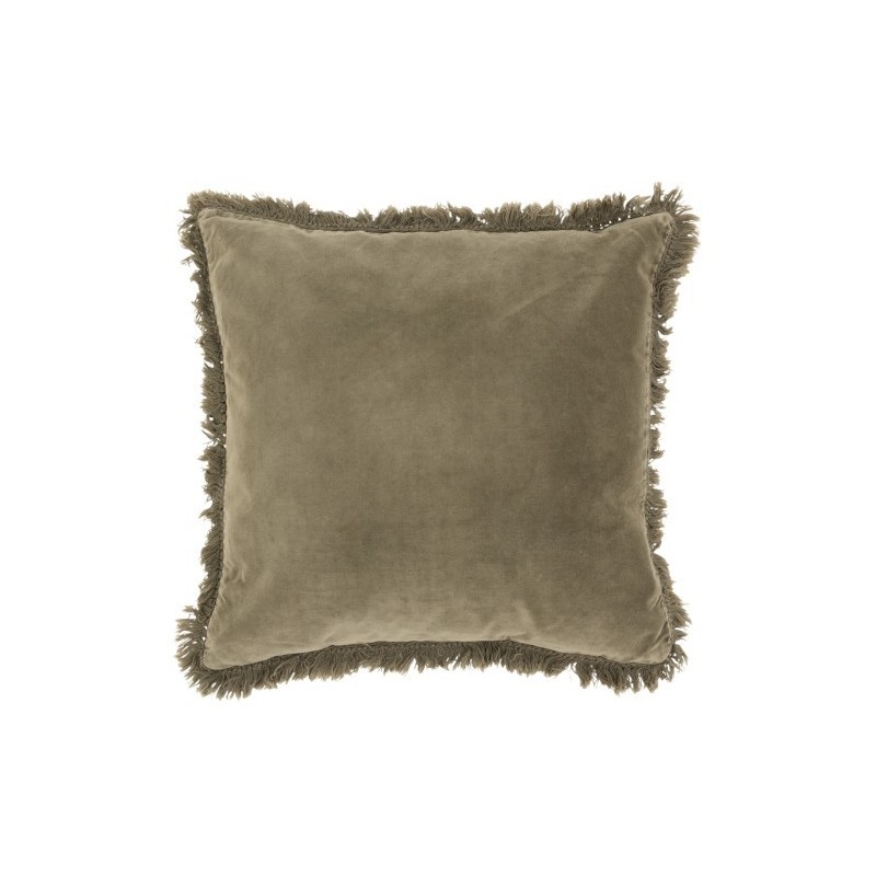 Coussin bord long coton/lin vert olive 45x45 Coussin bord long coton/lin vert olive 45x45