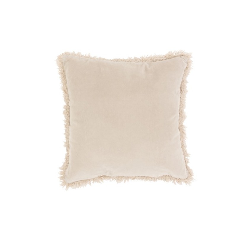 Coussin bord long coton/lin beige/gris 45x45 Coussin bord long coton/lin beige/gris 45x45