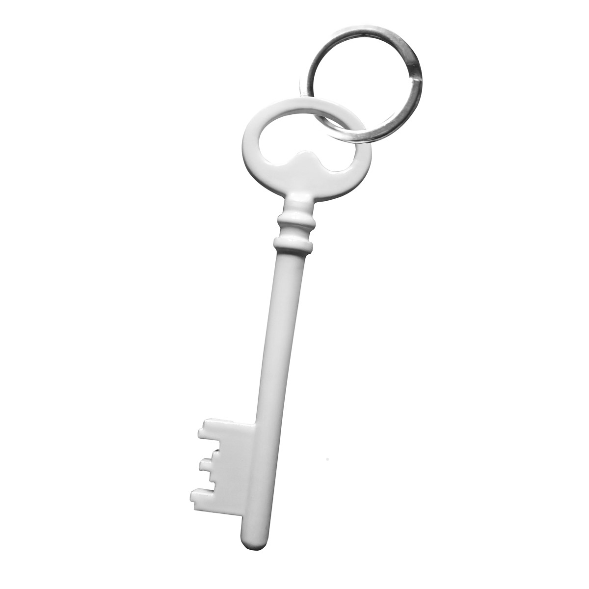 Porte clefs en acier blanc