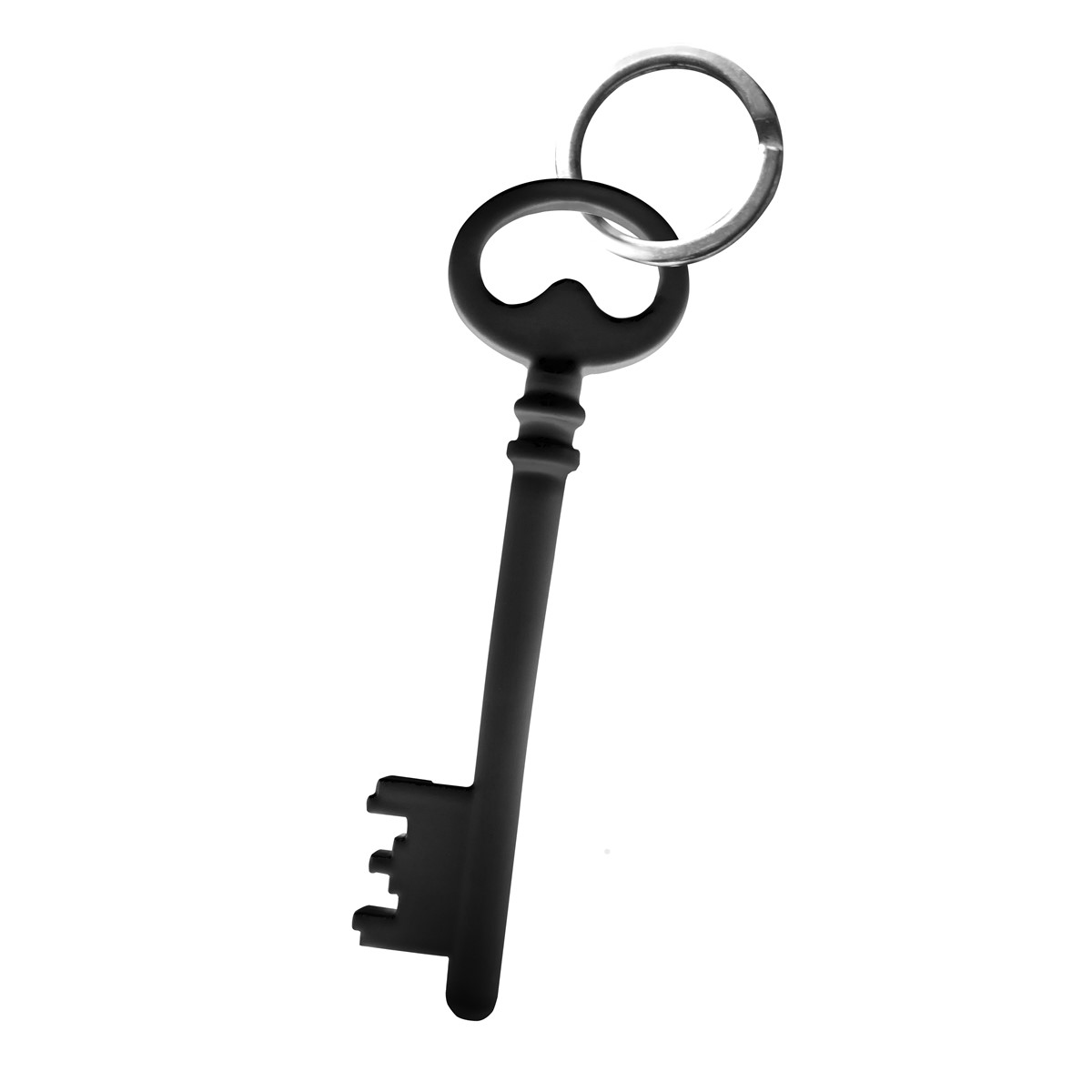 Porte clefs en acier noir
