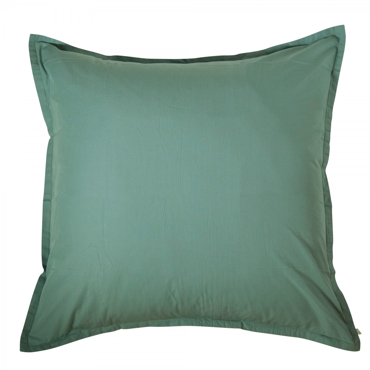 Taie d'oreiller en coton lavé vert 65x65 Taie d'oreiller en coton lavé vert 65x65