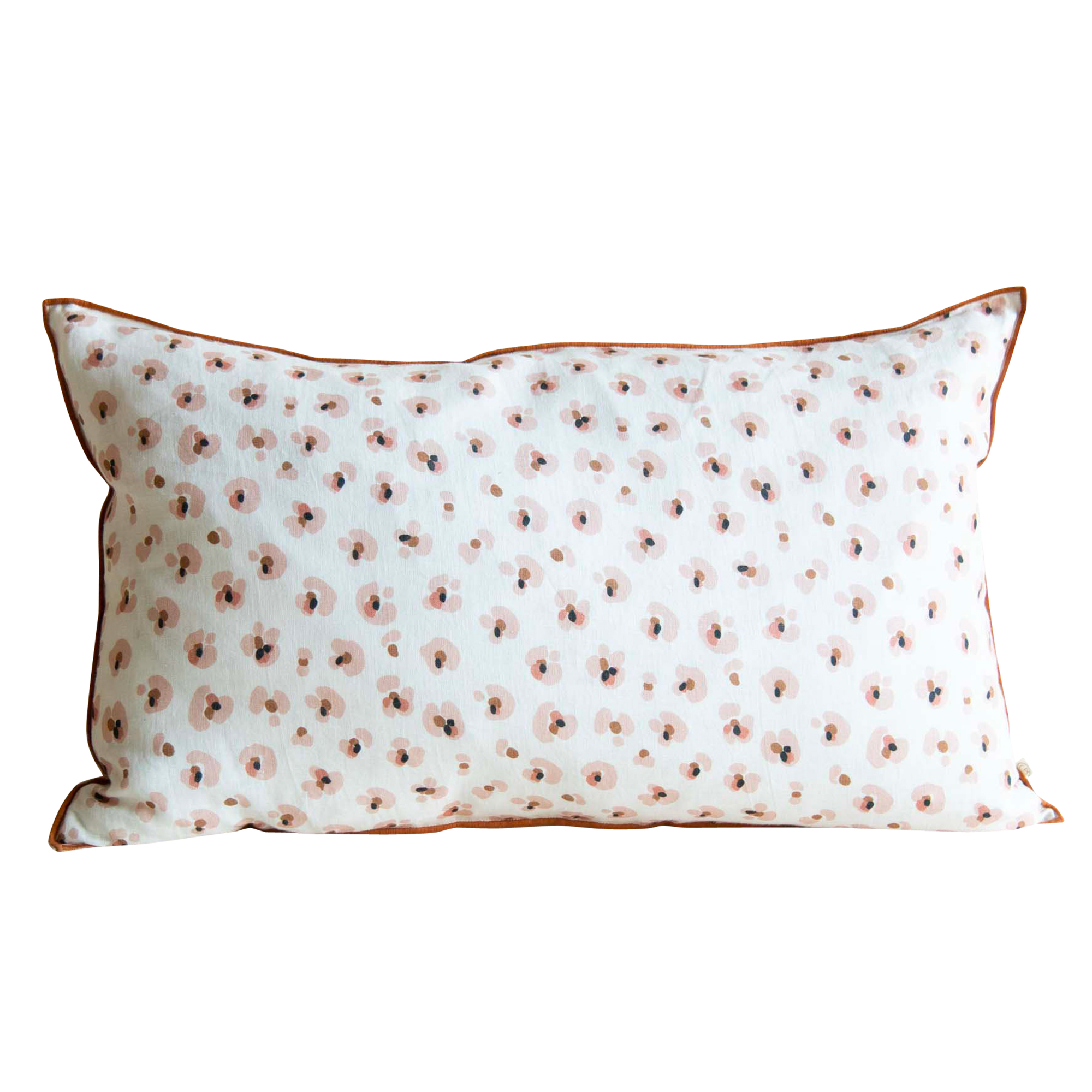 Coussin en lin lavé imprimé léopard crème 40x65 Coussin en lin lavé imprimé léopard crème 40x65