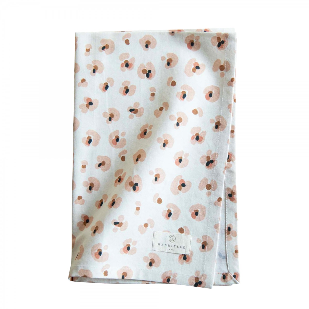 Torchon en coton imprimé léopard crème Torchon en coton imprimé léopard crème
