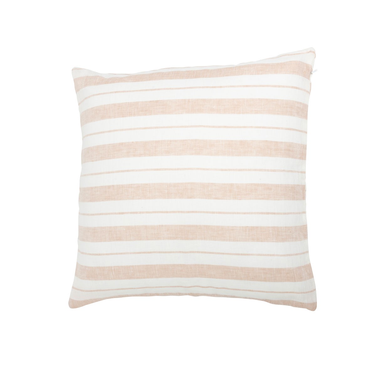 Coussin en lin lavé rayé rose/crème 45x45 Coussin en lin lavé rayé rose/crème 45x45
