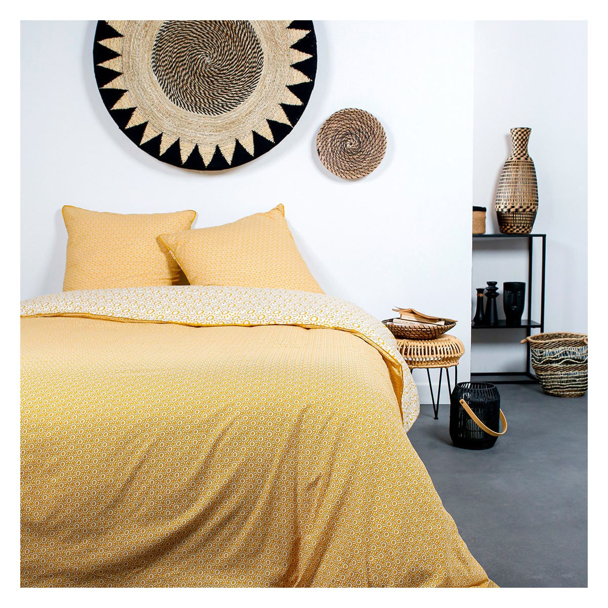 Parure de lit 2 personnes en Coton Multicolore 220x240 cm Parure de lit 2 personnes en Coton Multicolore 220x240 cm