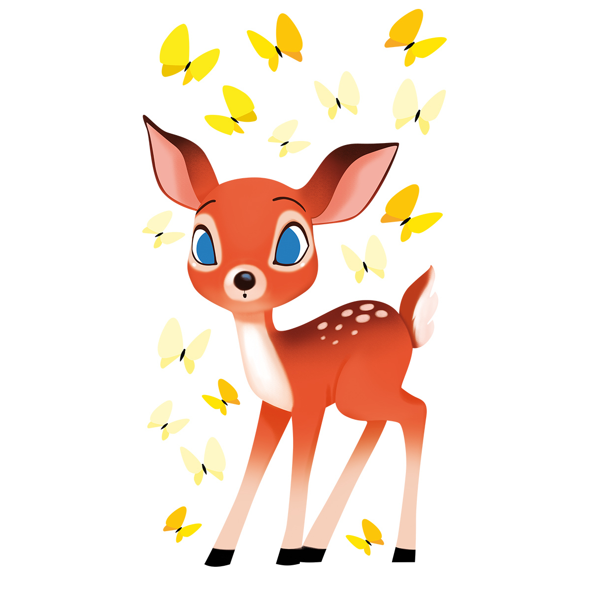 Stickers faon et papillons 60x110cm Stickers faon et papillons 60x110cm