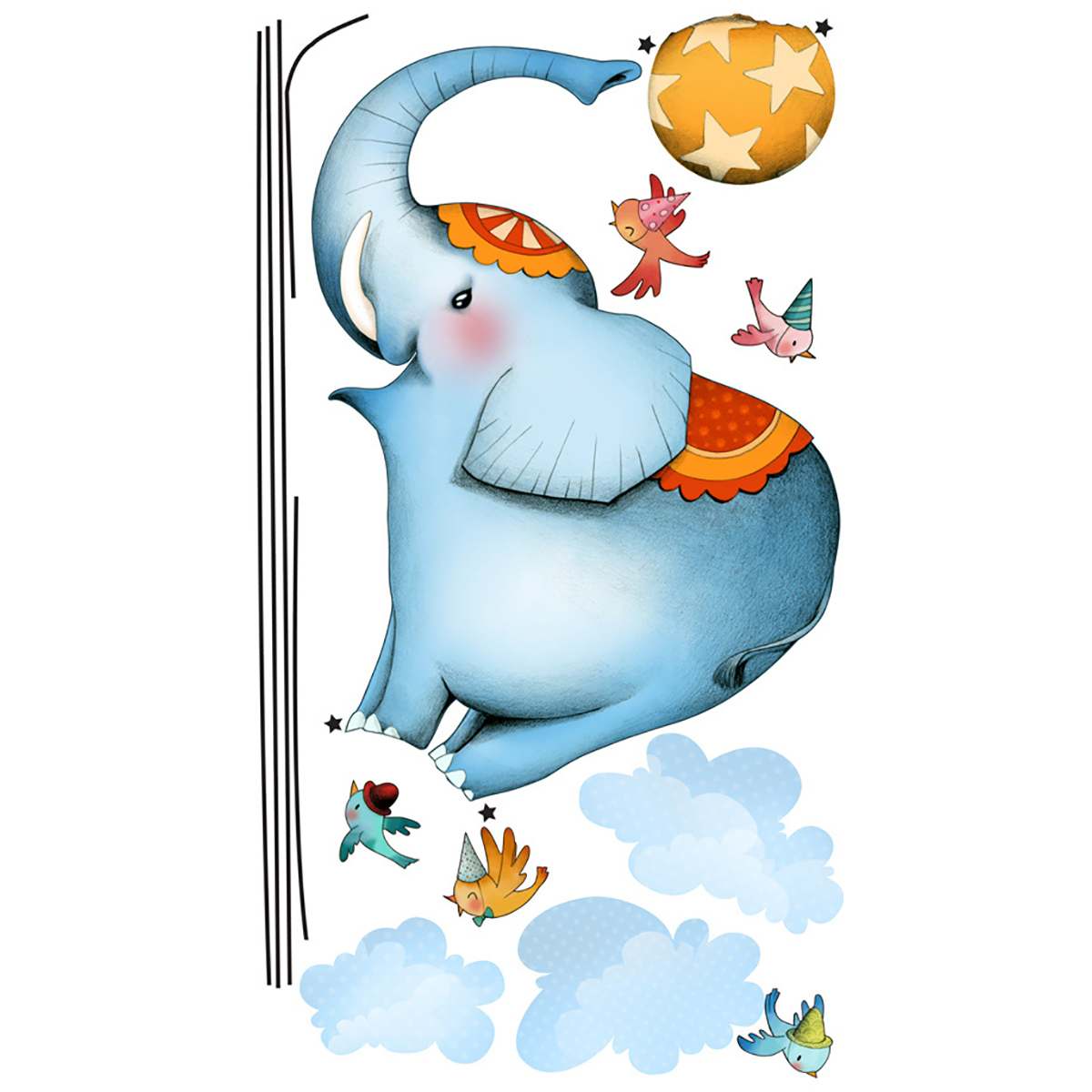 Stickers éléphant funambule 60x110cm Stickers éléphant funambule 60x110cm