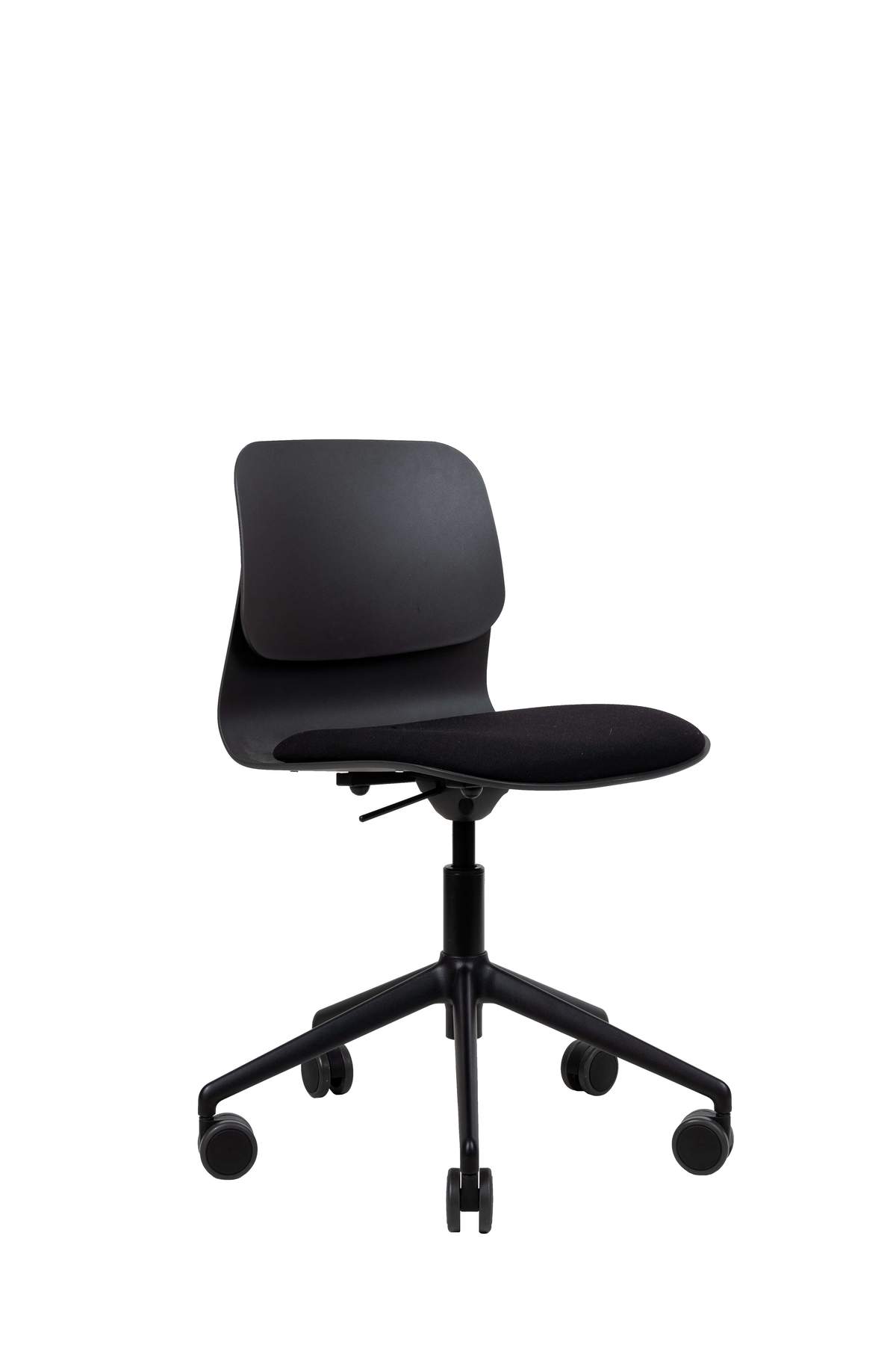 Chaise de bureau design noire pivotante sur roulettes Chaise de bureau design noire pivotante sur roulettes