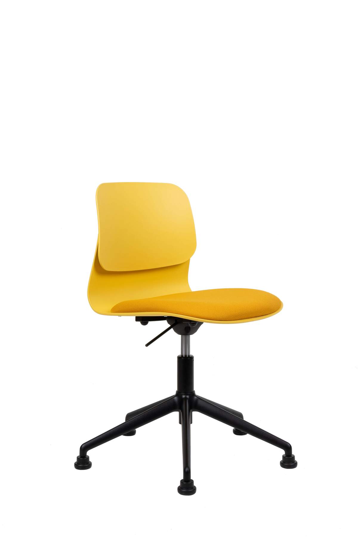 Chaise de bureau design jaune pivotante sur roulettes Chaise de bureau design jaune pivotante sur roulettes