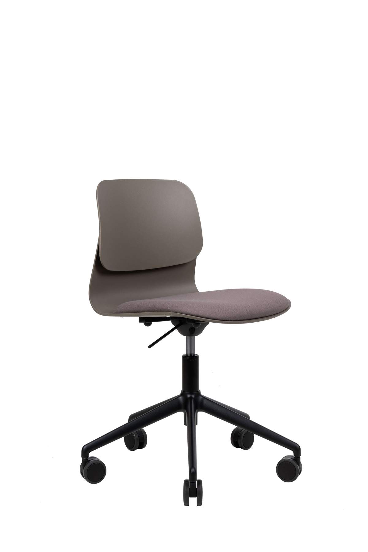 Chaise de bureau design taupe pivotante sur roulettes Chaise de bureau design taupe pivotante sur roulettes