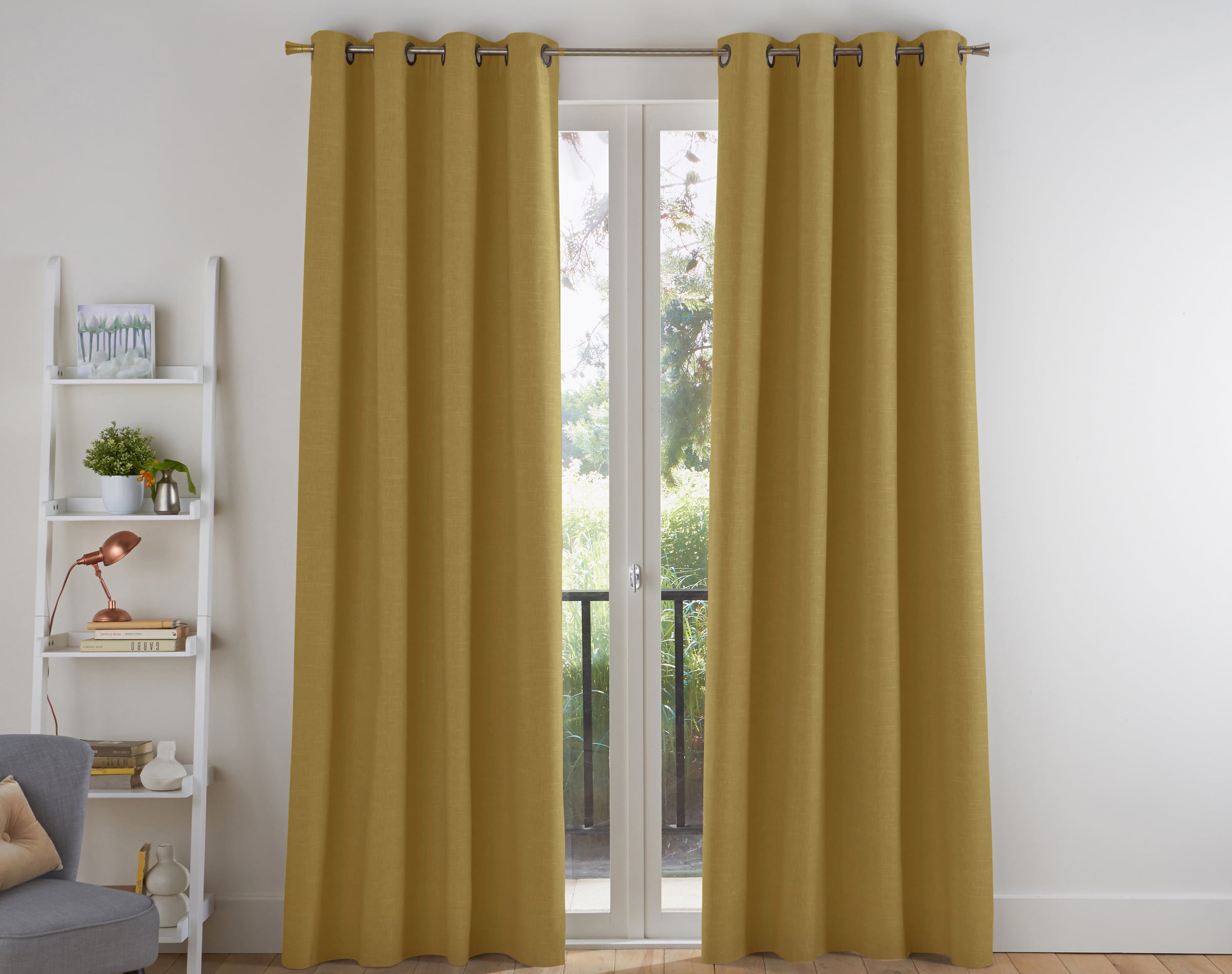 Rideau à l'unité monté sur œillet en coton vert 135x180 Rideau à l'unité monté sur œillet en coton vert 135x180