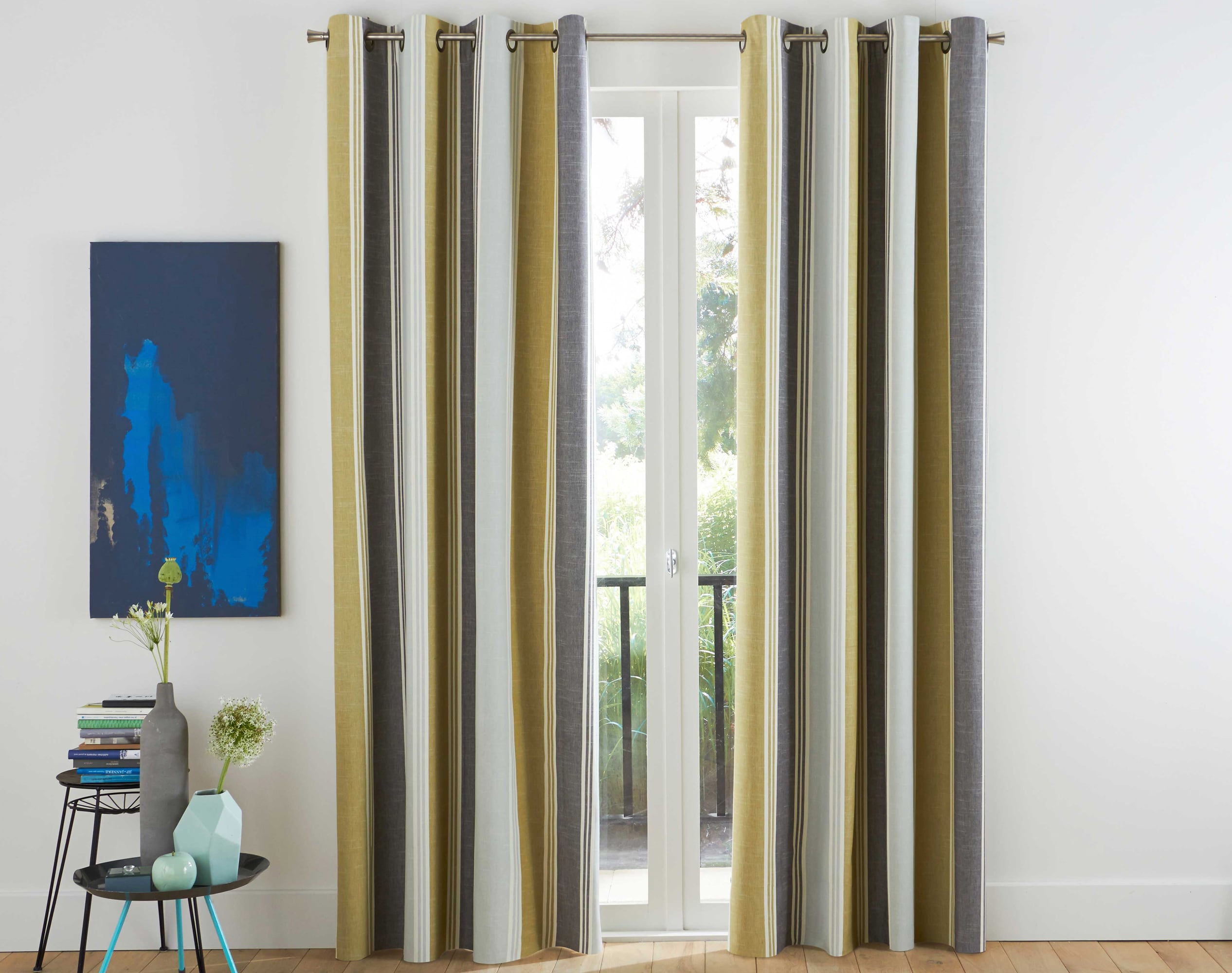 Rideau à l'unité monté sur œillet en coton vert 135x180 Rideau à l'unité monté sur œillet en coton vert 135x180
