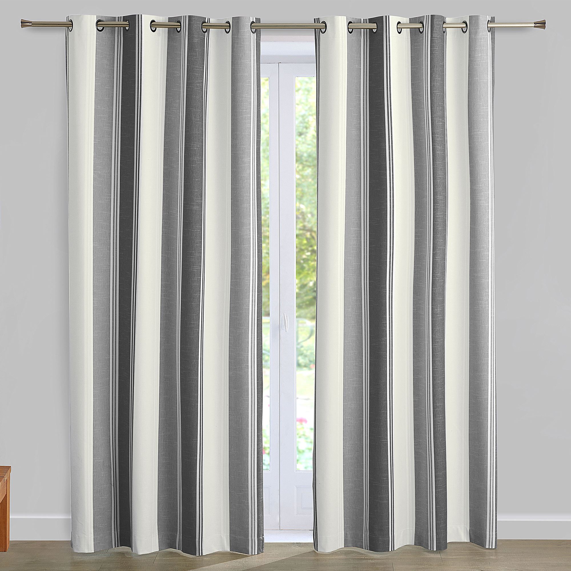 Rideau à l'unité monté sur œillet en coton gris 135x180 Rideau à l'unité monté sur œillet en coton gris 135x180