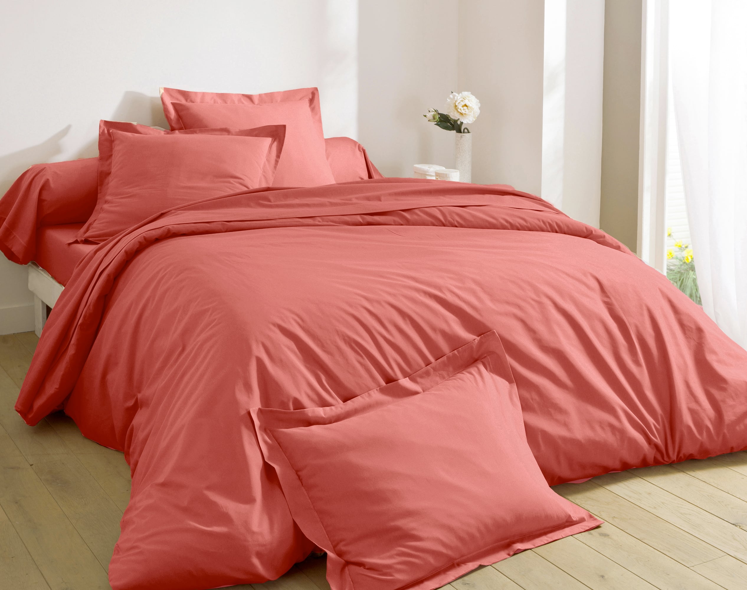 Housse de couette réversible 240x220 multicolore en percale de coton Housse de couette réversible 240x220 multicolore en percale de coton
