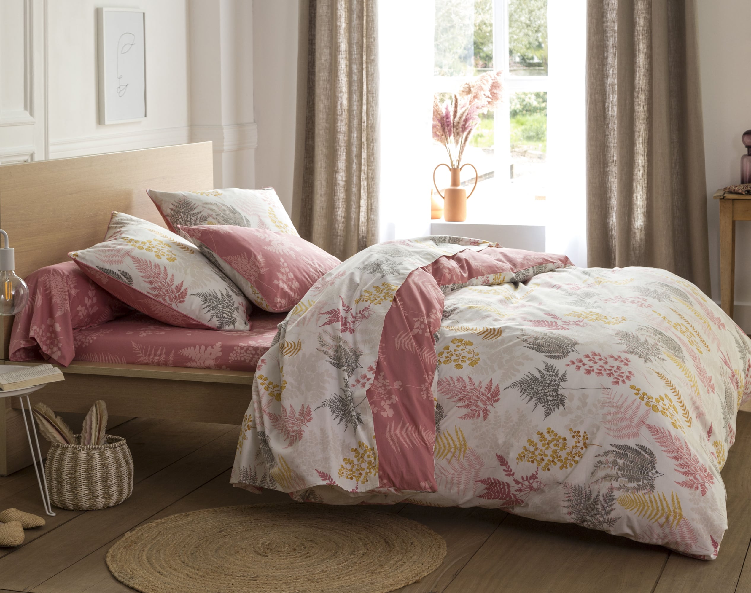 Housse de couette réversible 200x200 multicolore en percale de coton Housse de couette réversible 200x200 multicolore en percale de coton