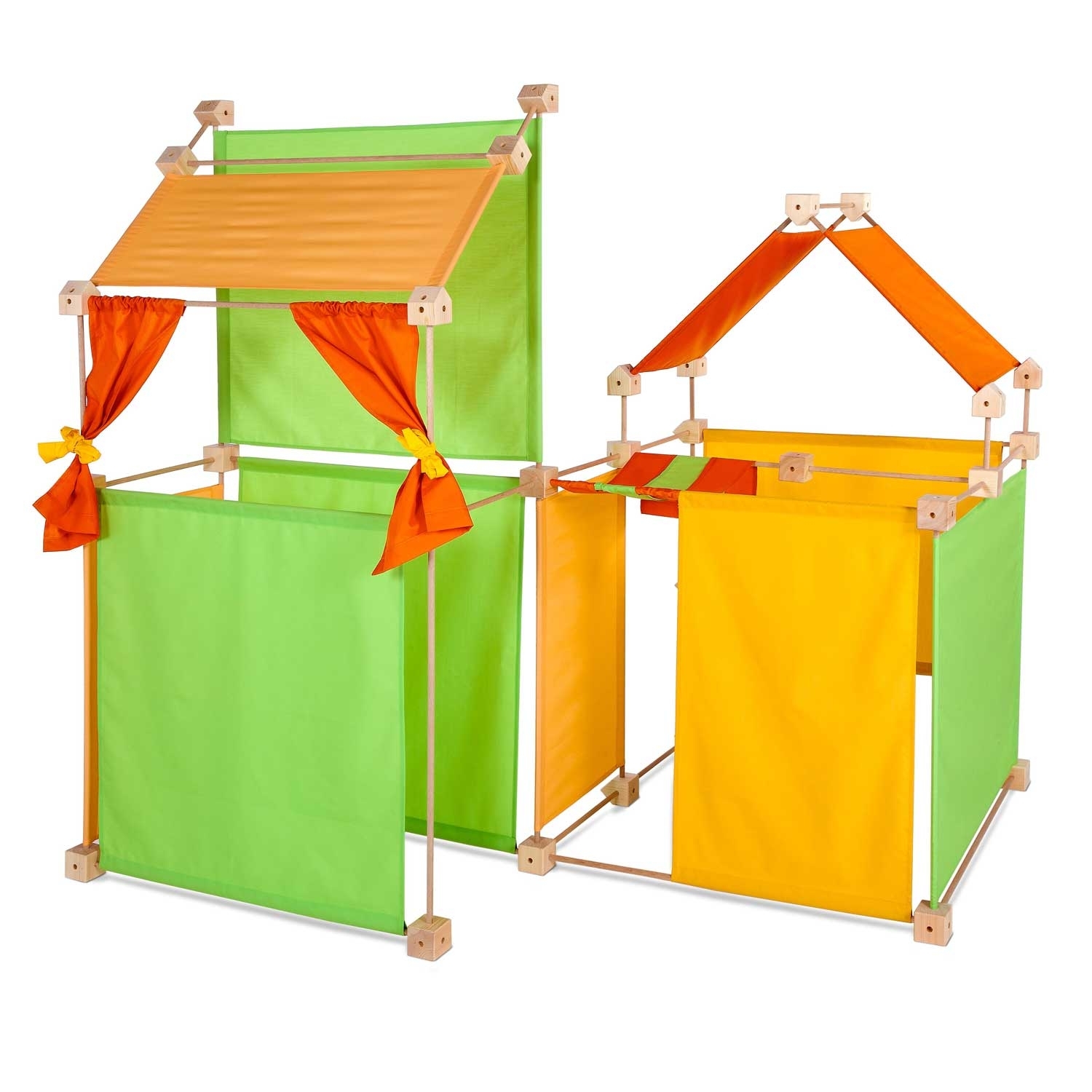 Jeu de construction géant en bois tissu orange 150 pièces Jeu de construction géant en bois tissu orange 150 pièces