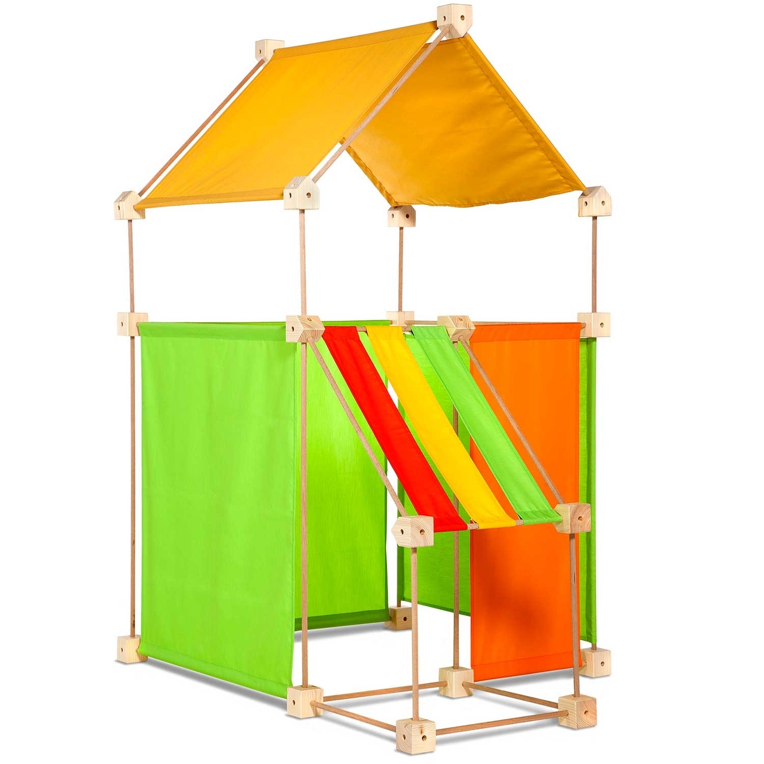 Jeu de construction géant en bois tissu orange 79 pièces Jeu de construction géant en bois tissu orange 79 pièces
