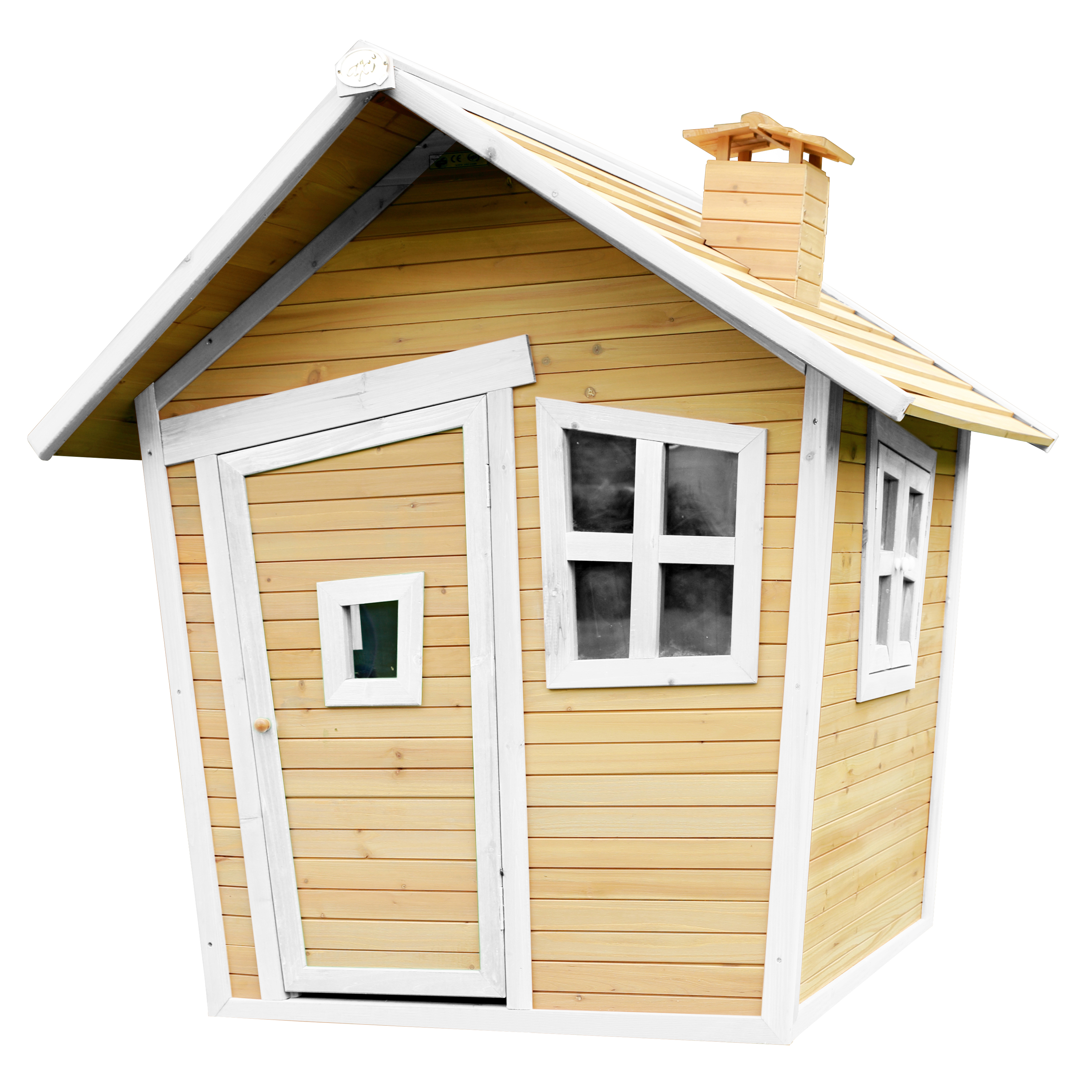 Maisonnette en bois brun et blanc Maisonnette en bois brun et blanc