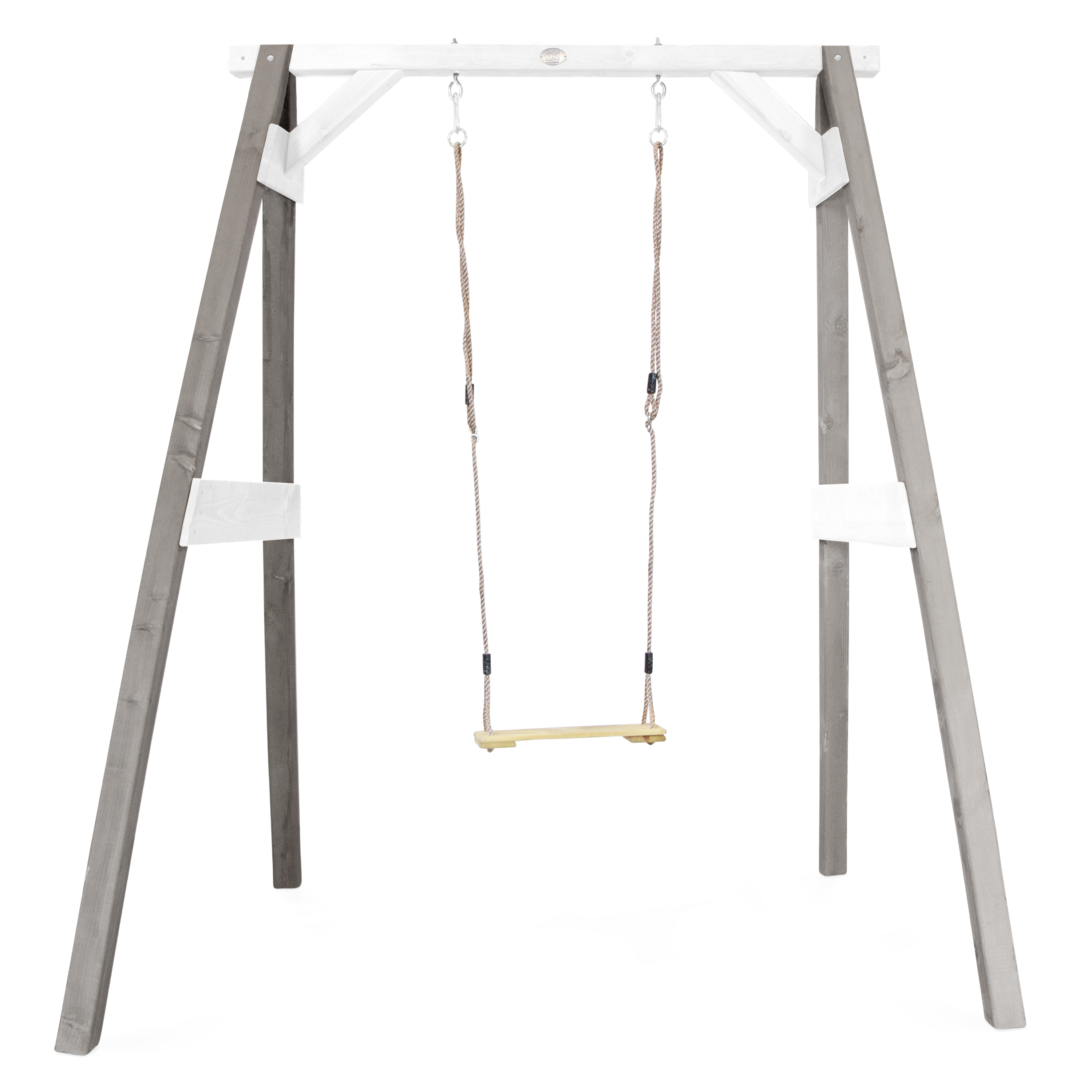 Portique 1 balançoire en bois gris et blanc Portique 1 balançoire en bois gris et blanc