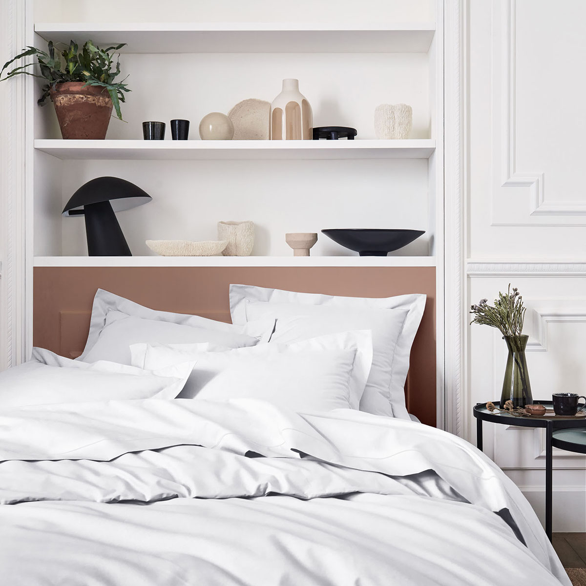 Housse de couette unie en percale de coton blanc 240x220 Housse de couette unie en percale de coton blanc 240x220