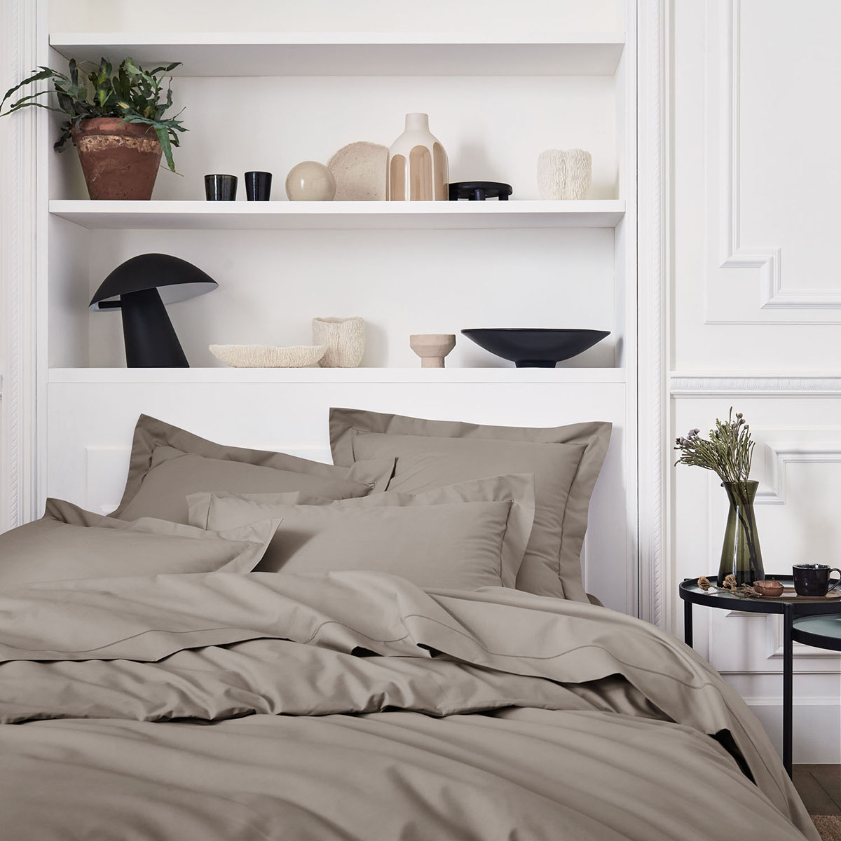 Housse de couette unie en percale de coton 200x200 Housse de couette unie en percale de coton 200x200