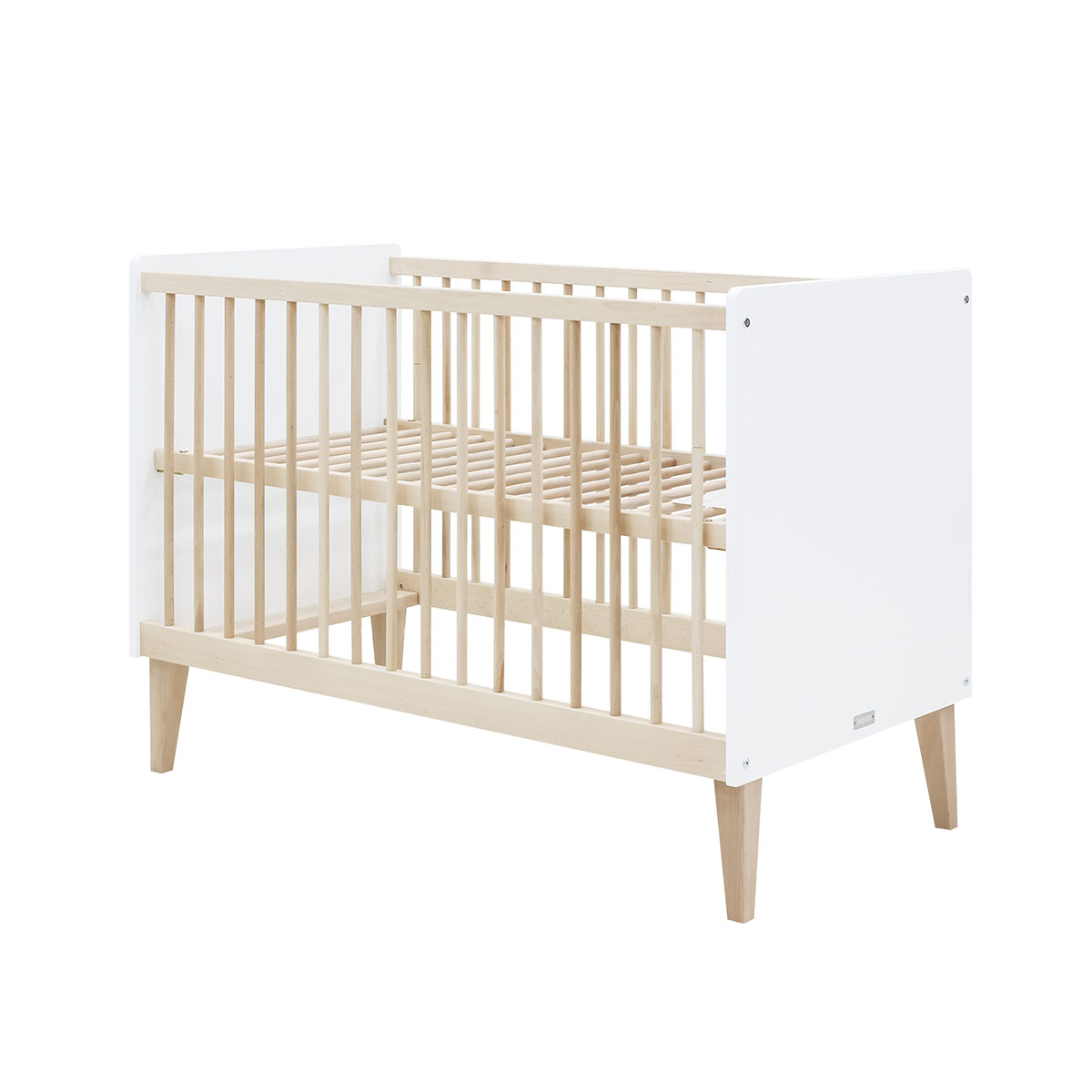 Lit bébé 60x120 blanc bois naturel Lit bébé 60x120 blanc bois naturel