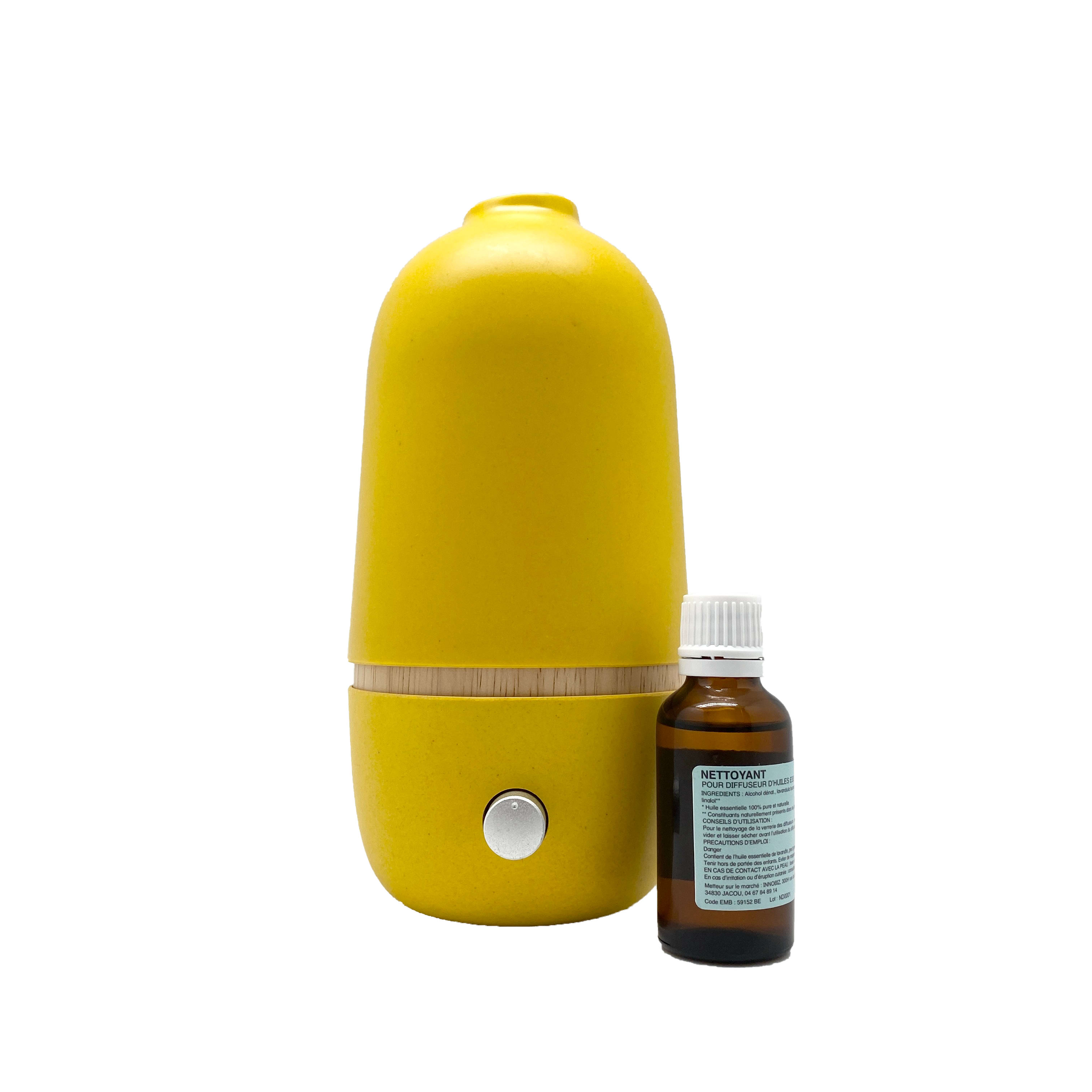 Pack diffuseur d'huiles essentielles jaune Ona Lemon + Nettoyant Pack diffuseur d'huiles essentielles jaune Ona Lemon + Nettoyant