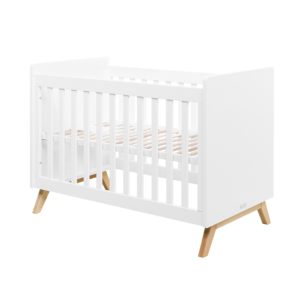 Lit bébé 60x120 blanc bois naturel Lit bébé 60x120 blanc bois naturel
