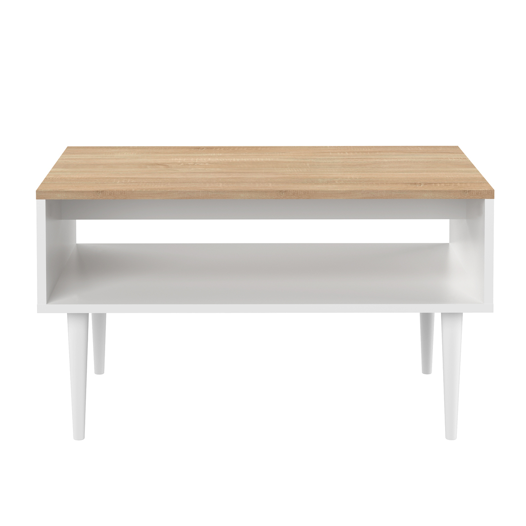 Table Basse effet bois Blanc et chêne naturel Table Basse effet bois Blanc et chêne naturel