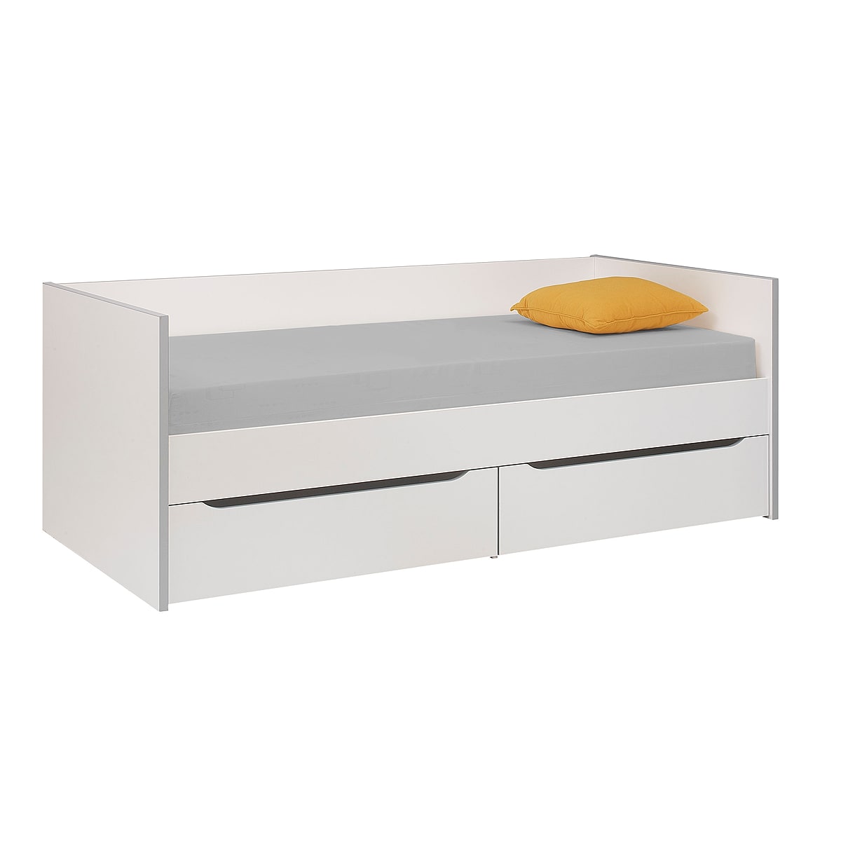 Lit banquette 2 tiroirs 90x200 blanc gris Lit banquette 2 tiroirs 90x200 blanc gris