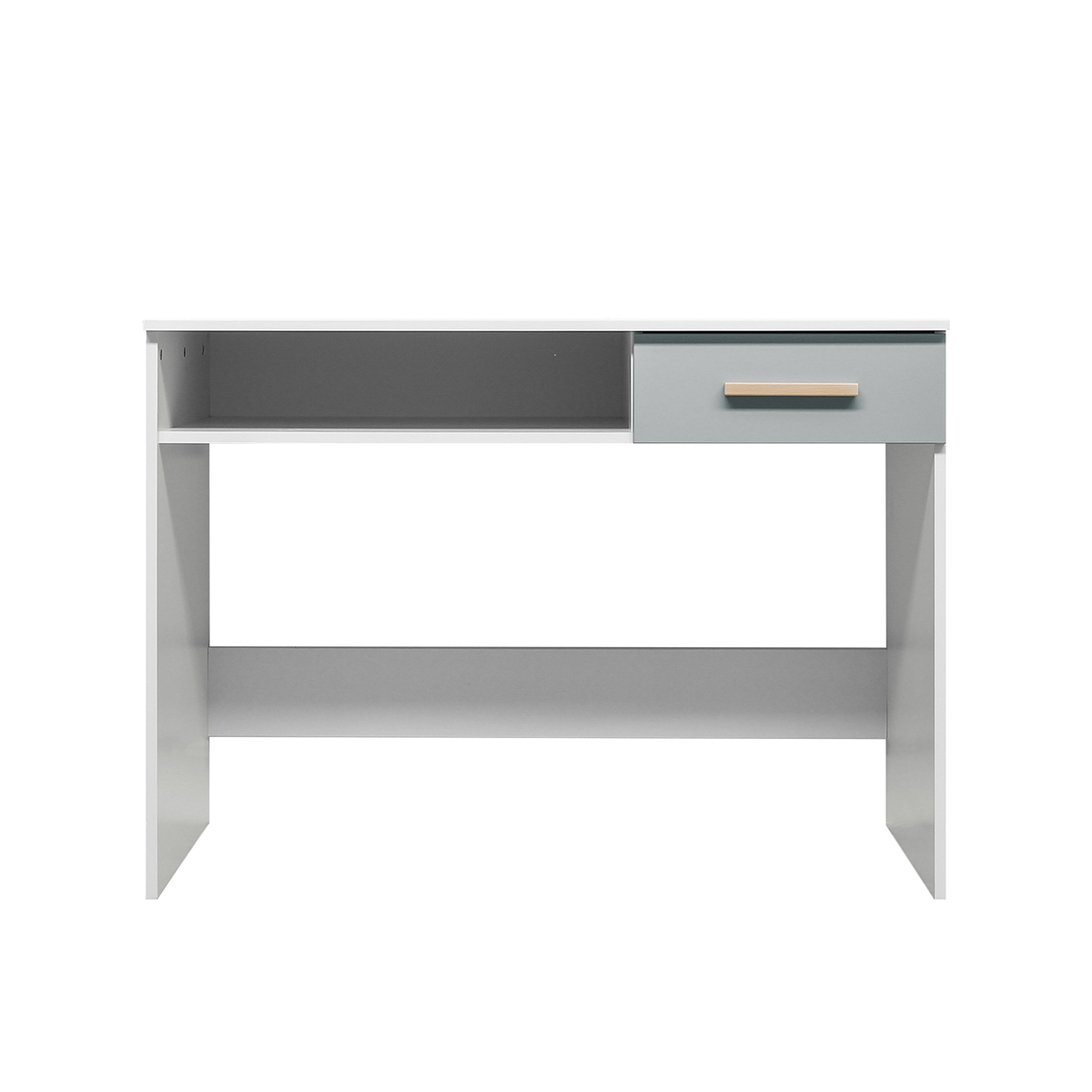 Bureau 1 niche 1 tiroir blanc gris Bureau 1 niche 1 tiroir blanc gris