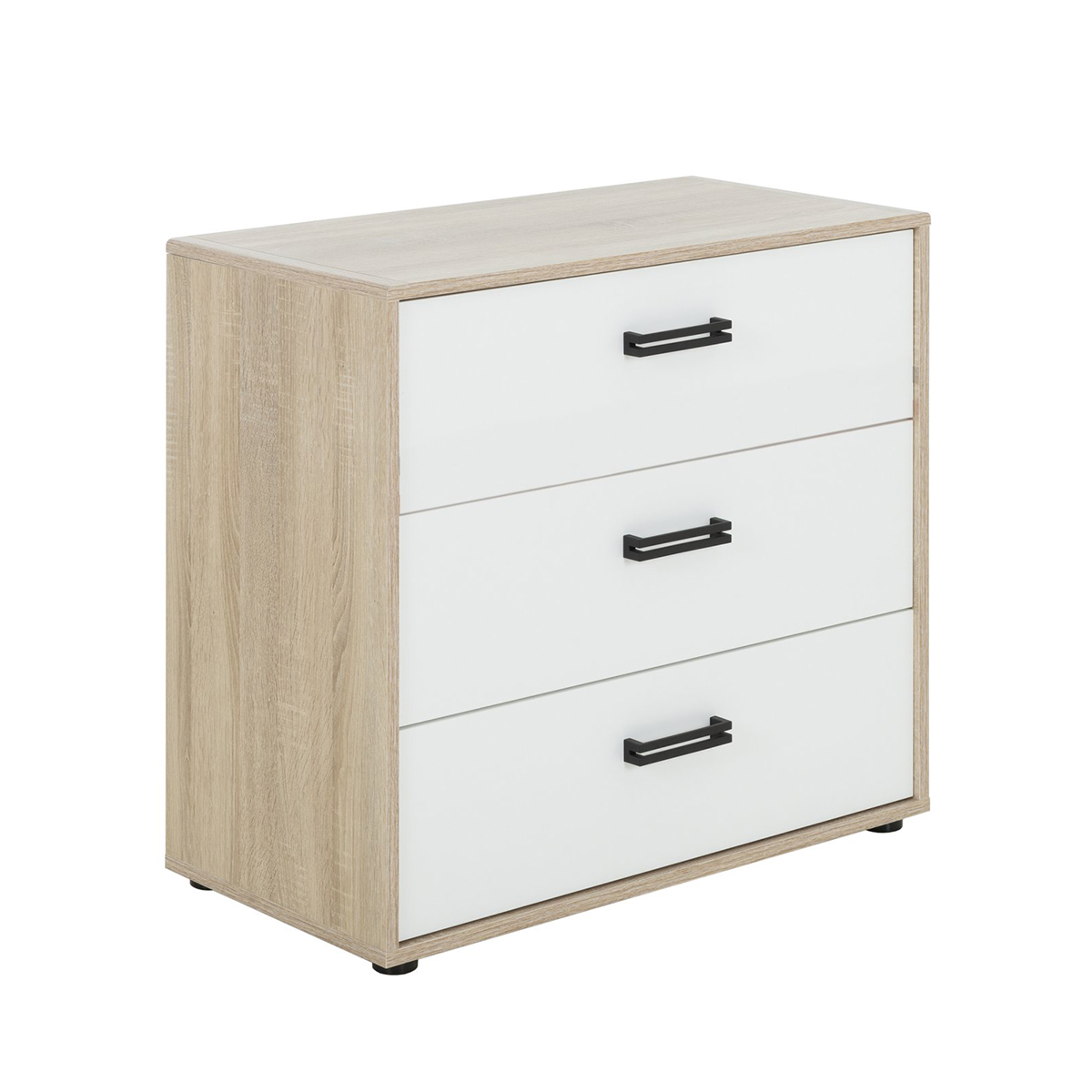 Commode 3 tiroirs chêne blanc Commode 3 tiroirs chêne blanc
