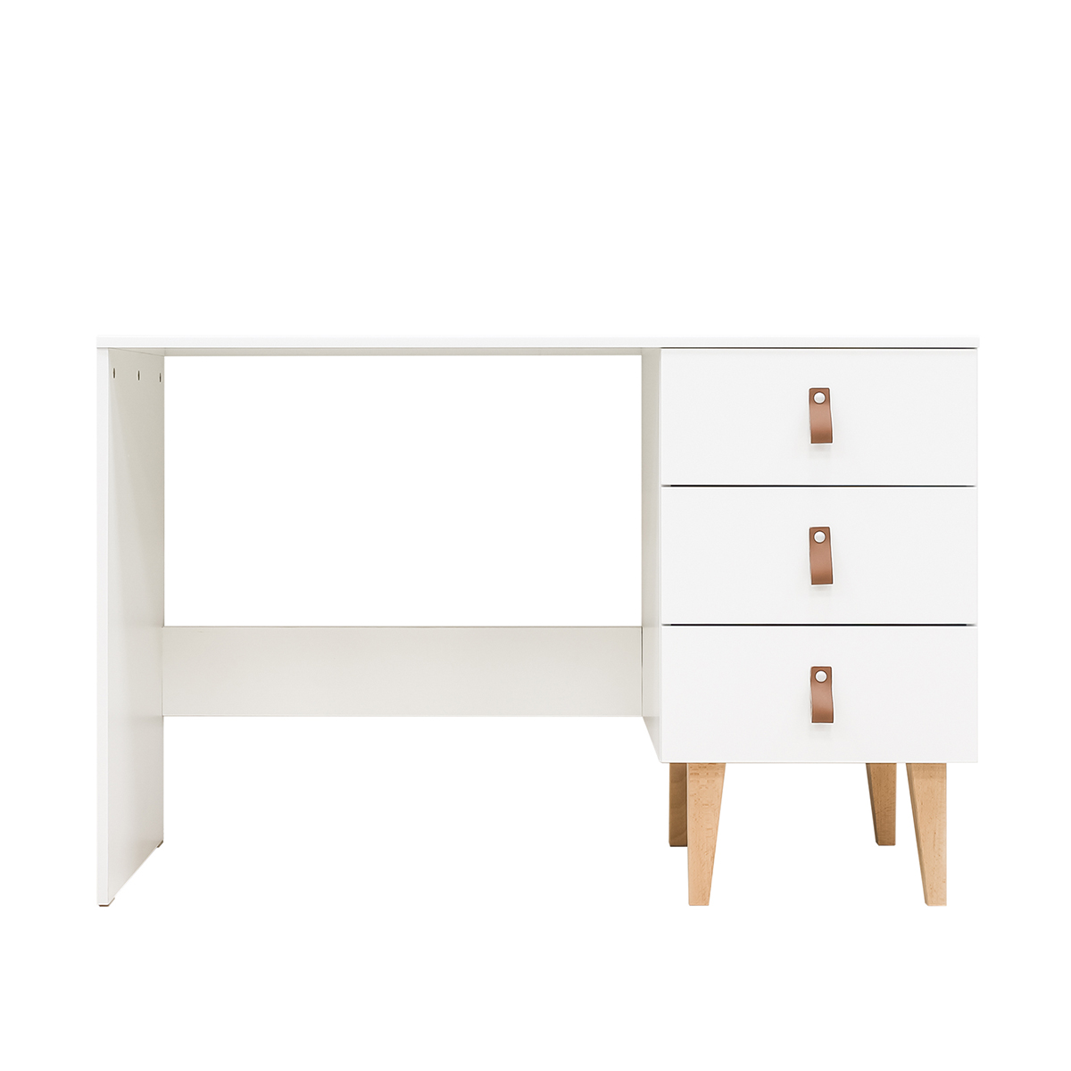 Bureau 3 tiroirs blanc naturel naturel Bureau 3 tiroirs blanc naturel naturel
