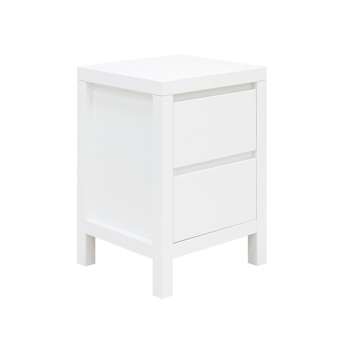 Chevet 2 tiroirs blanc