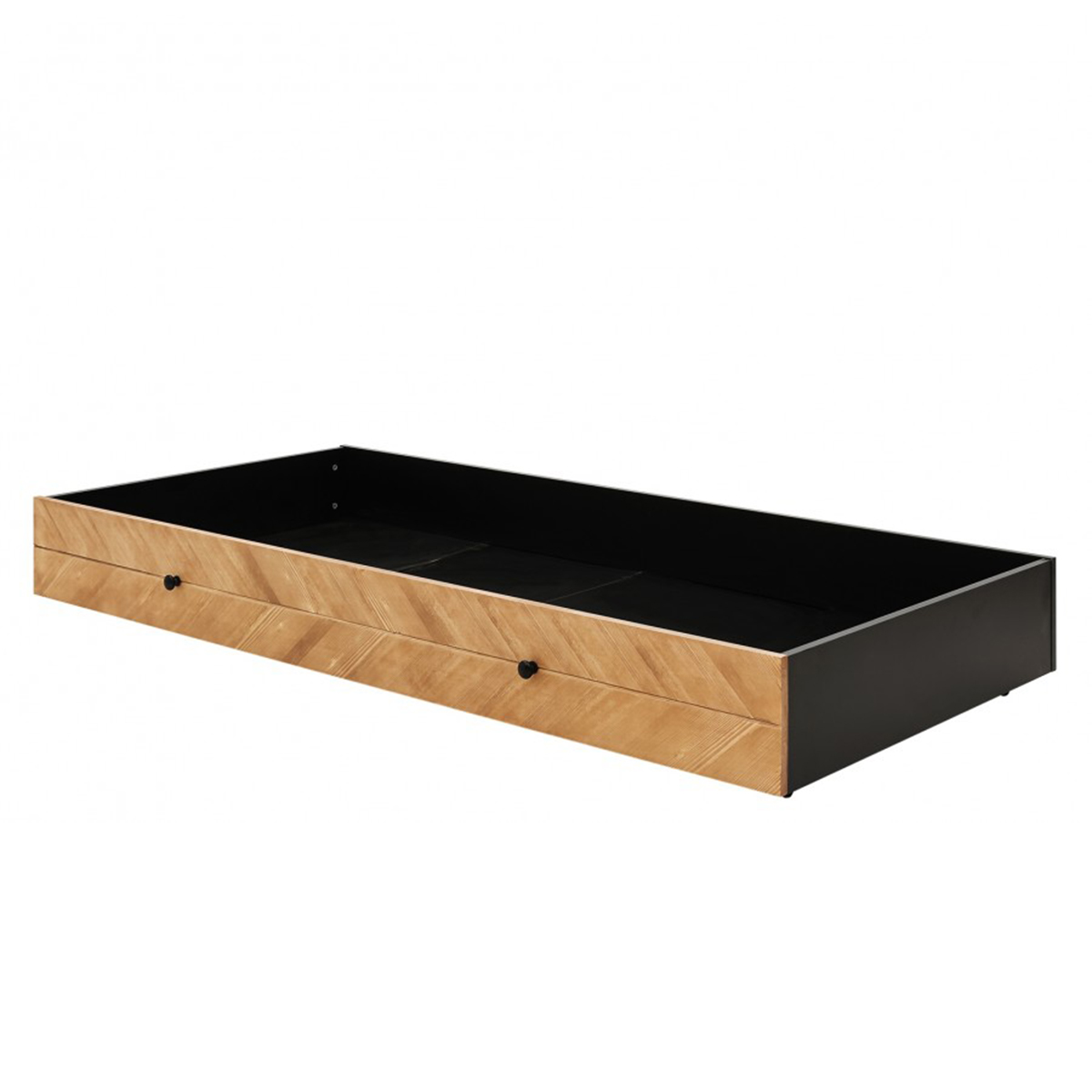 Tiroir de lit 90x200 noir bois naturel Tiroir de lit 90x200 noir bois naturel