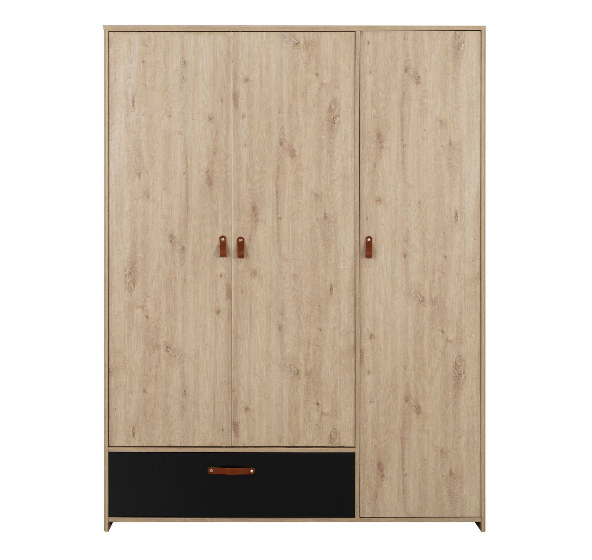 Armoire 3 portes 1 tiroir chêne noir Armoire 3 portes 1 tiroir chêne noir
