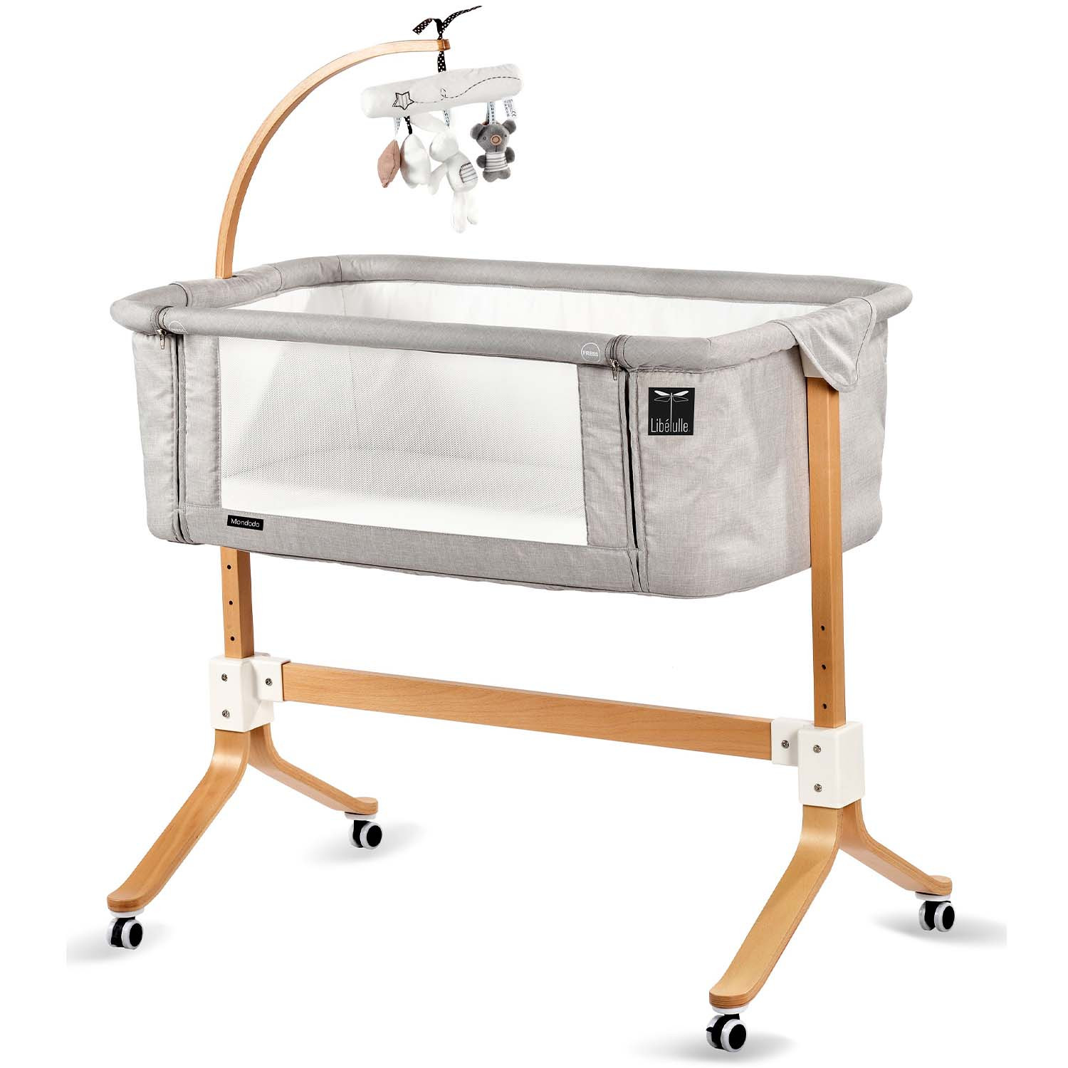 Berceau lit co-dodo éco-responsable gris clair bébé Berceau lit co-dodo éco-responsable gris clair bébé
