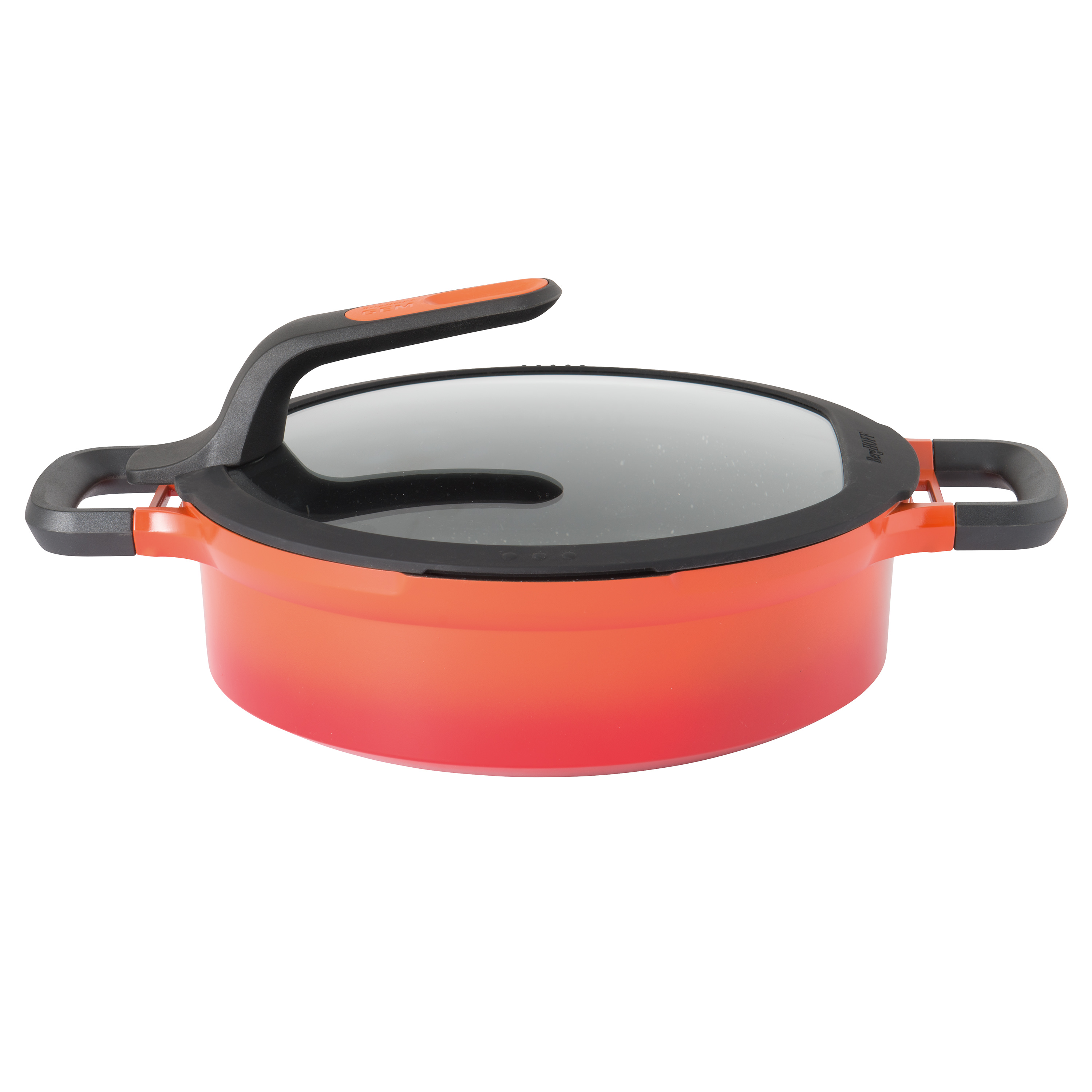 Sauteuse italienne en acier avec couvercle orange D26 cm Sauteuse italienne en acier avec couvercle orange D26 cm