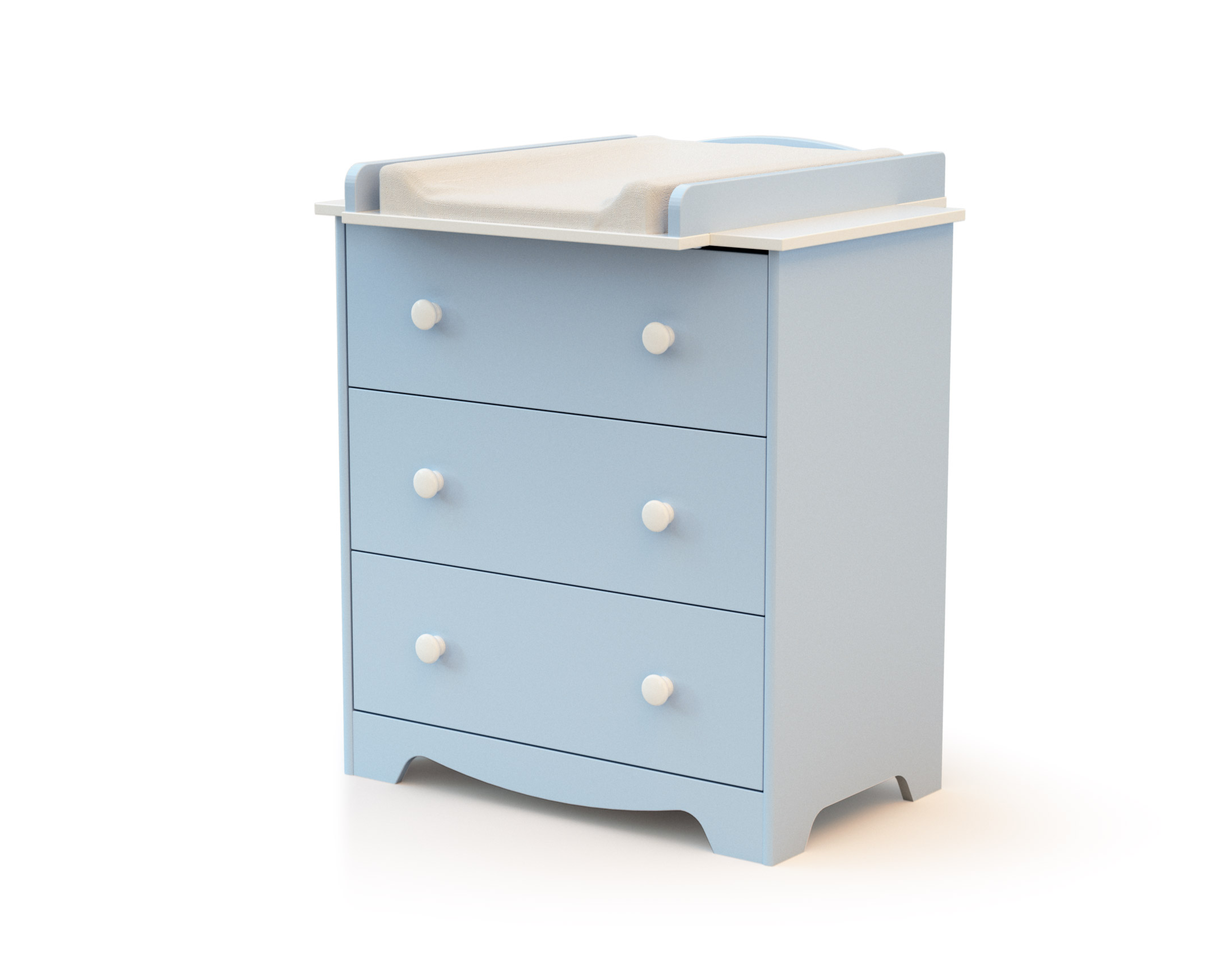 Commode à langer 3 tiroirs - bleu blanc et bleu Commode à langer 3 tiroirs - bleu blanc et bleu