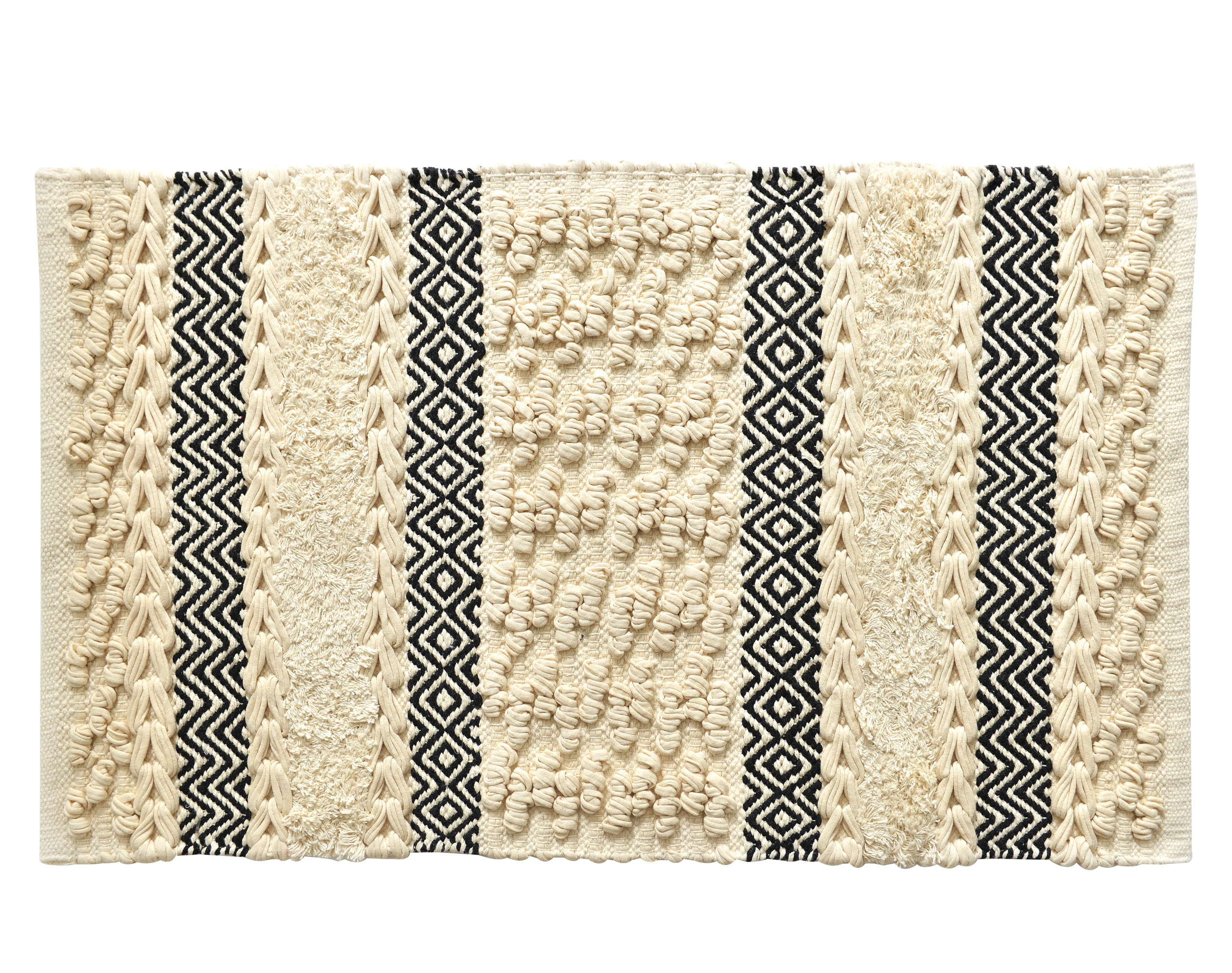 Tapis de bain beige tissé 50x80 en coton Tapis de bain beige tissé 50x80 en coton